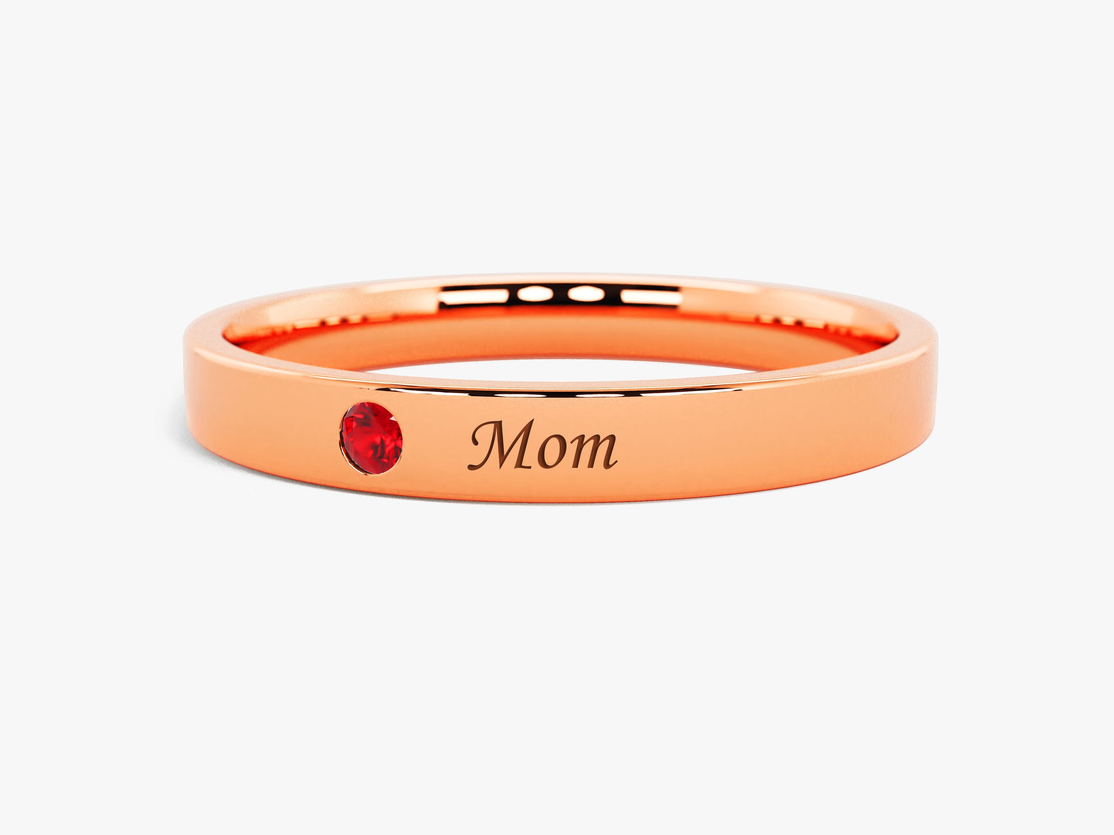 14k Gold Birthstone Mom Ring