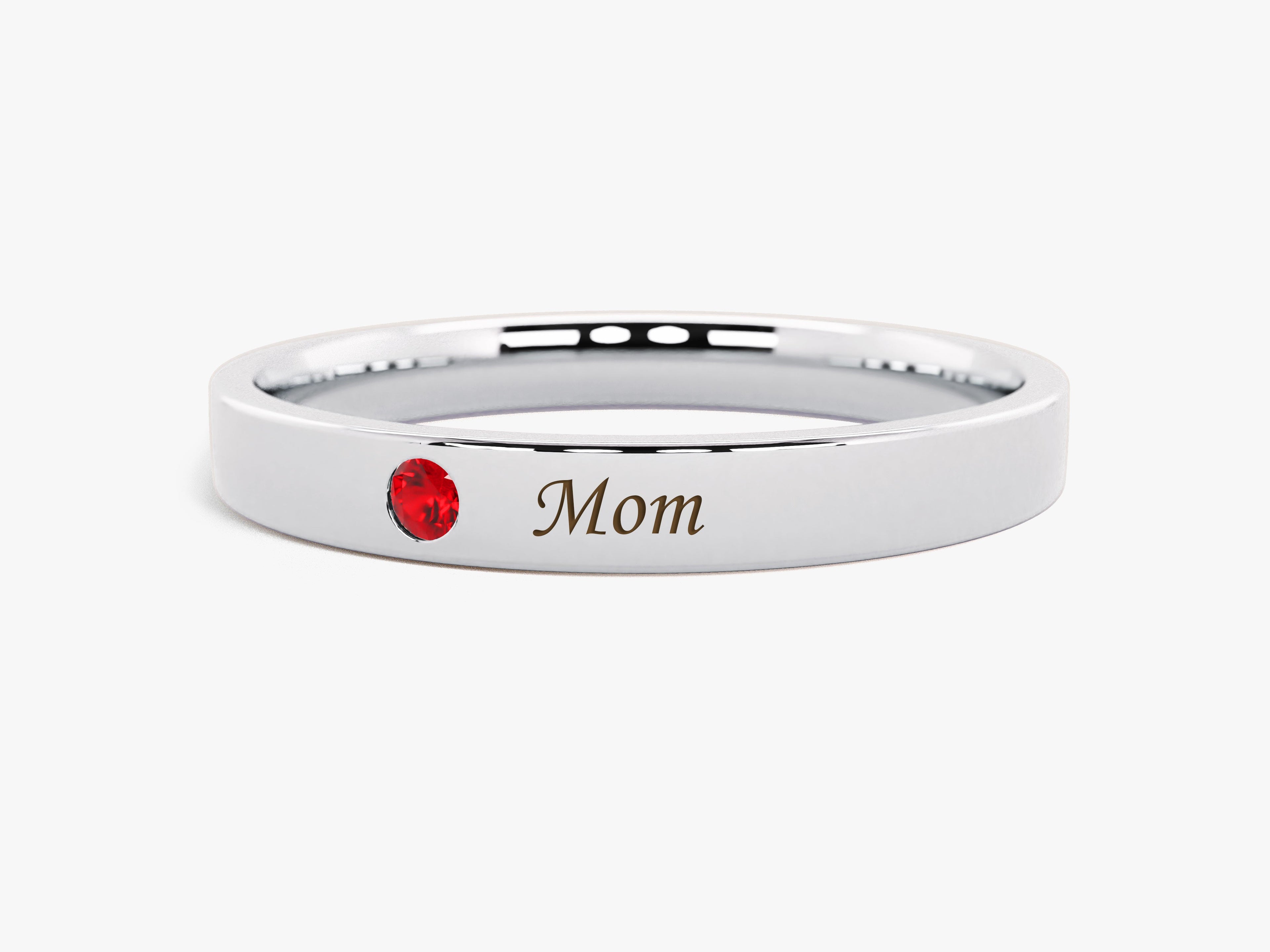 14k Gold Birthstone Mom Ring