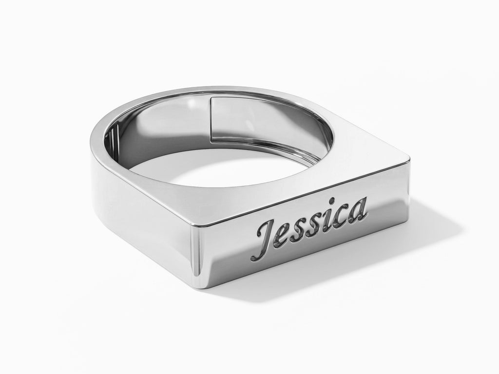 Elongated Rectangular Signet Ring