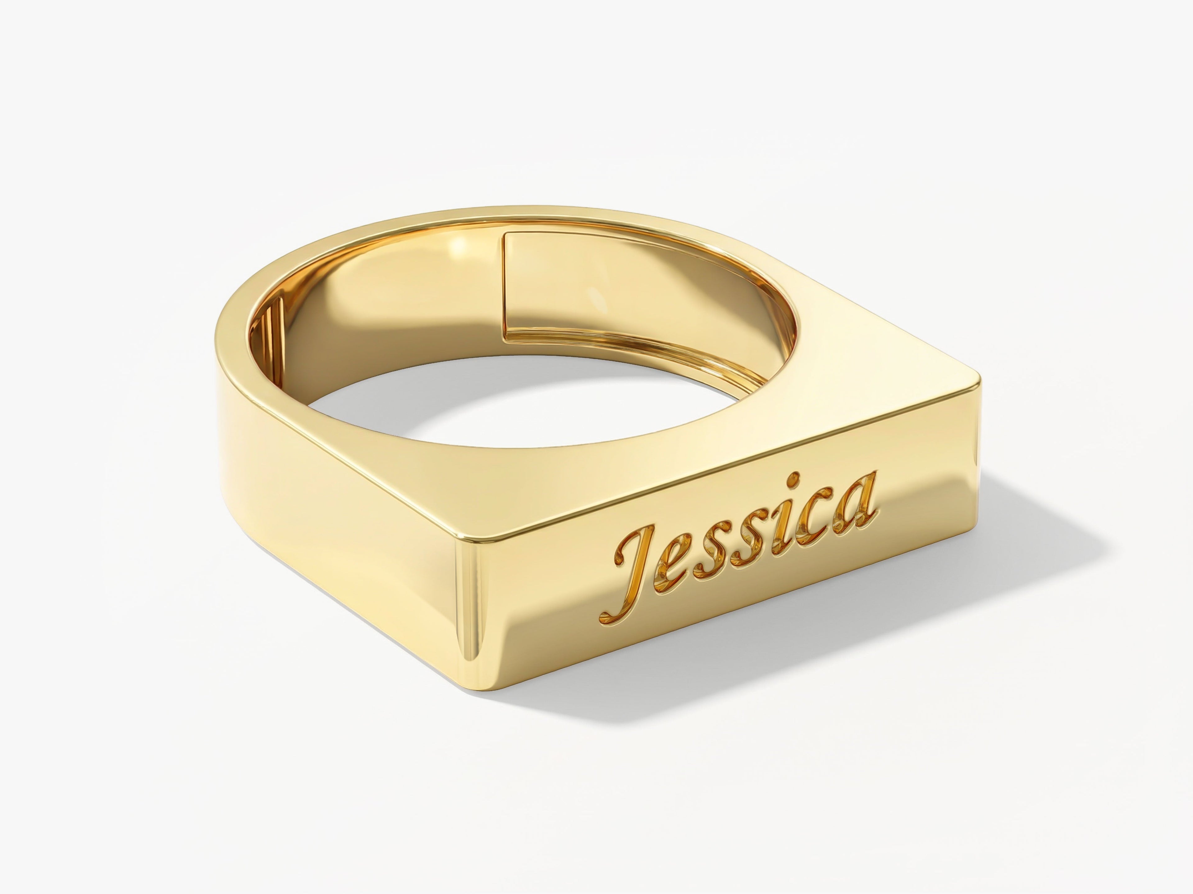 Elongated Rectangular Signet Ring