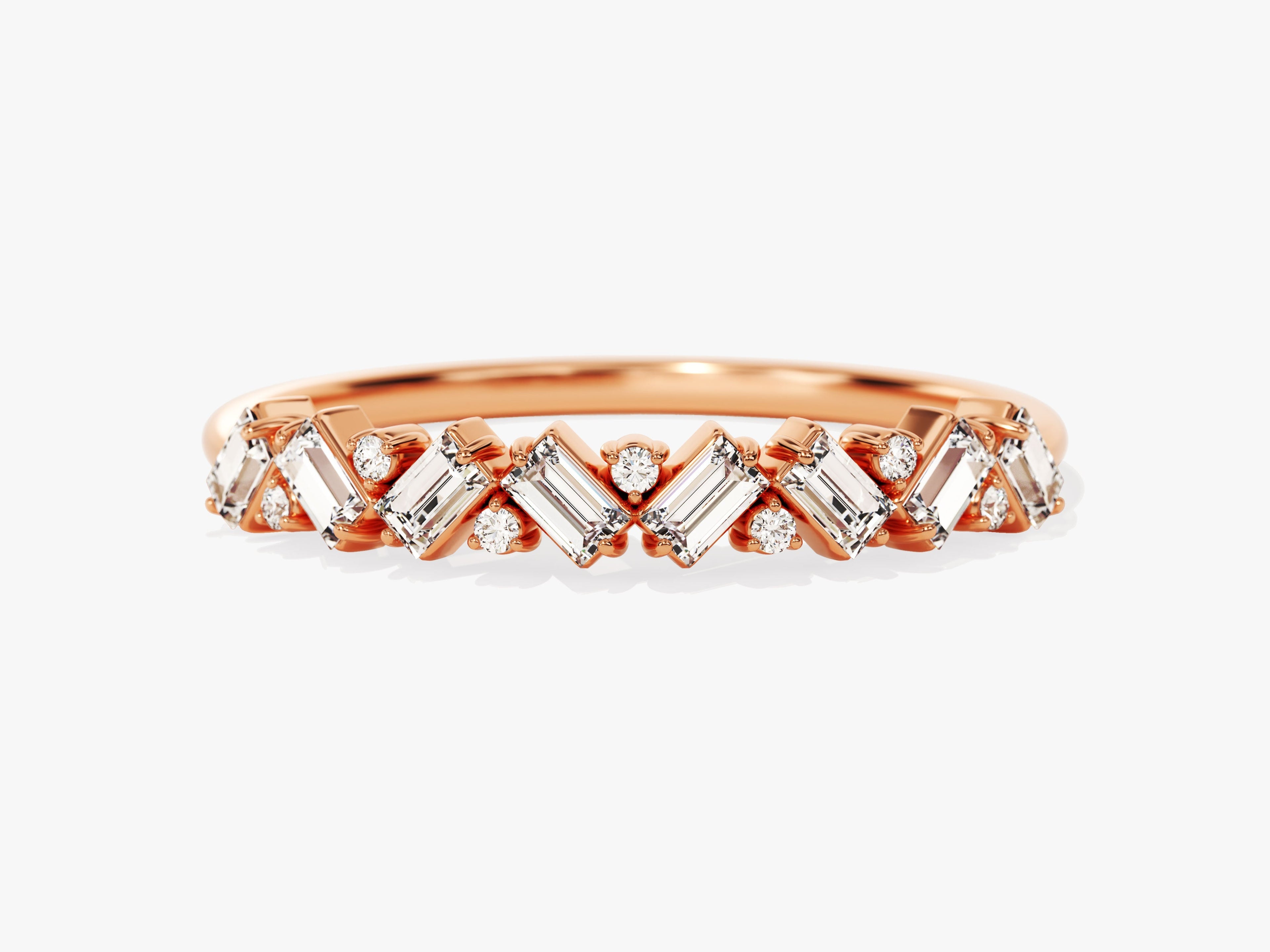 Petite Baguette Cluster Wedding Band