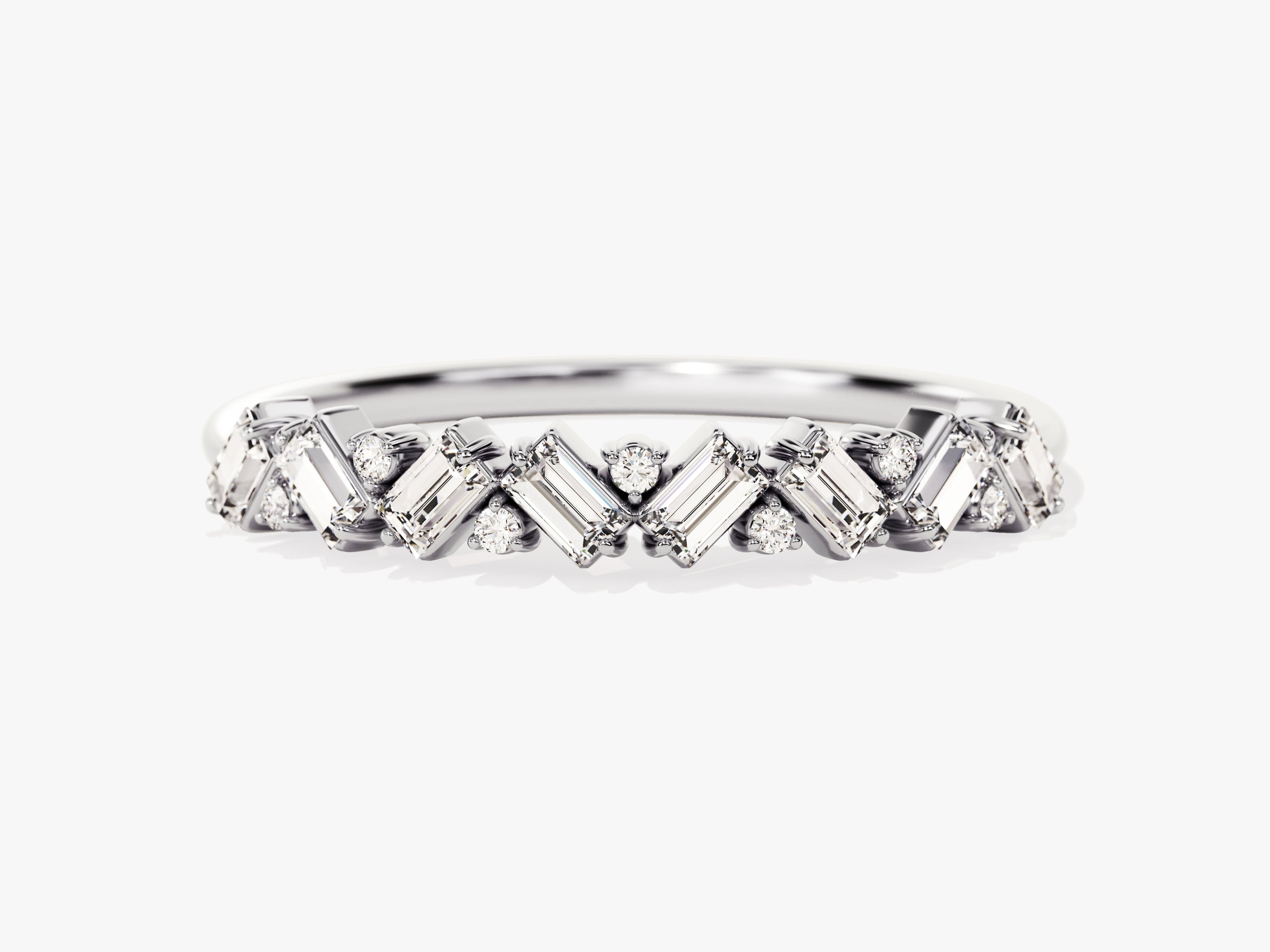 Petite Baguette Cluster Wedding Band
