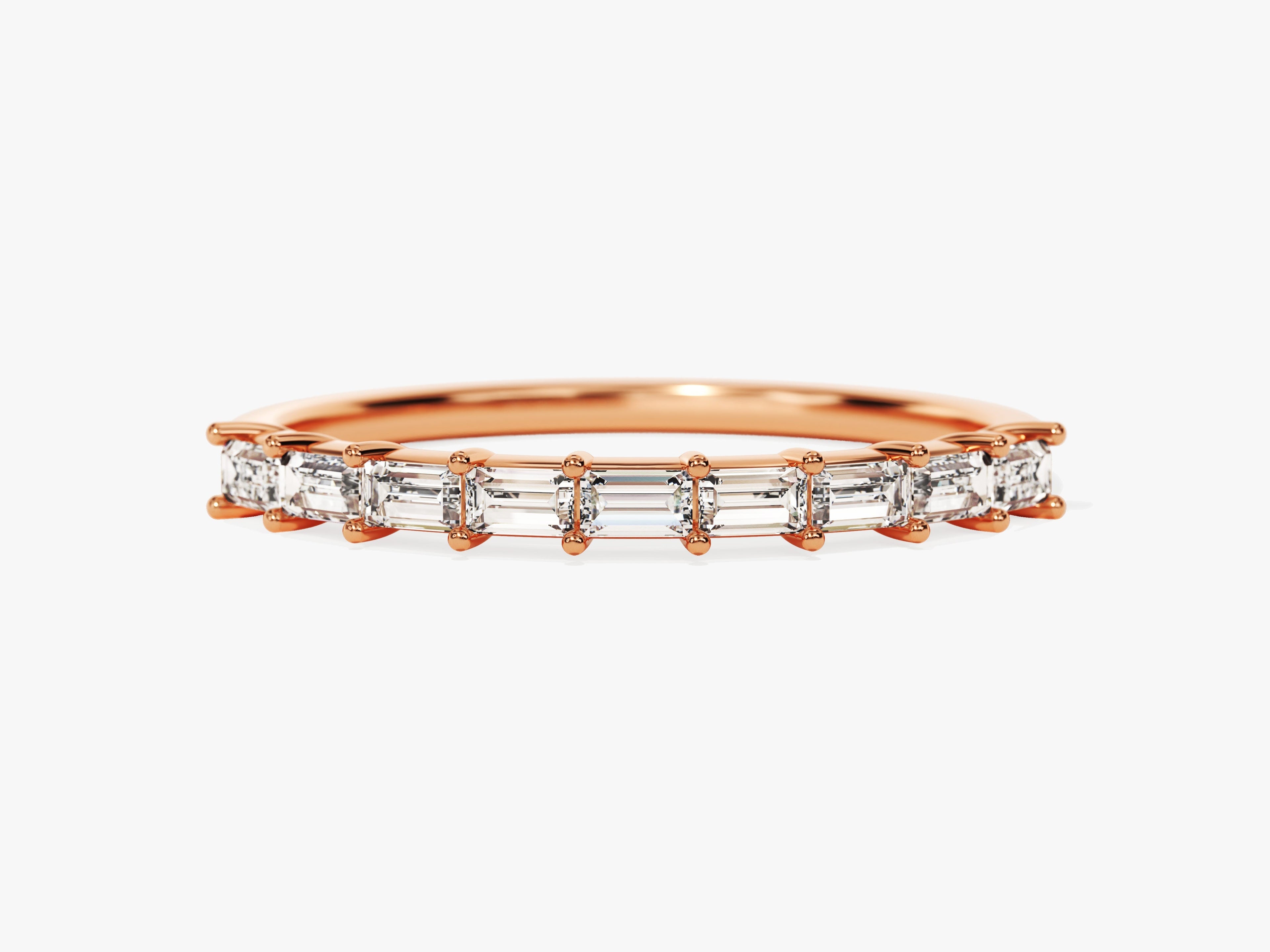 Horizontal Baguette Wedding Band