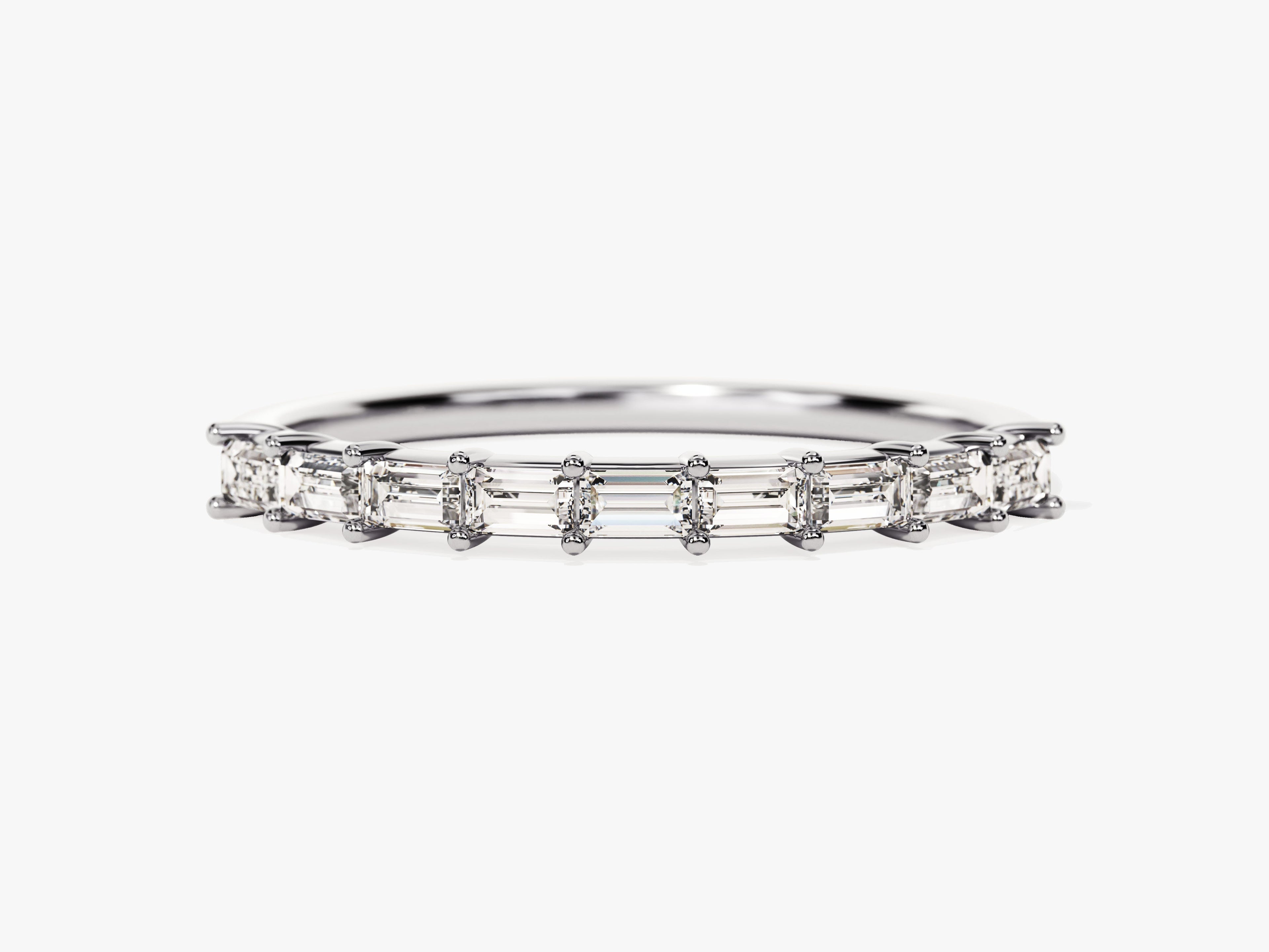 Horizontal Baguette Wedding Band