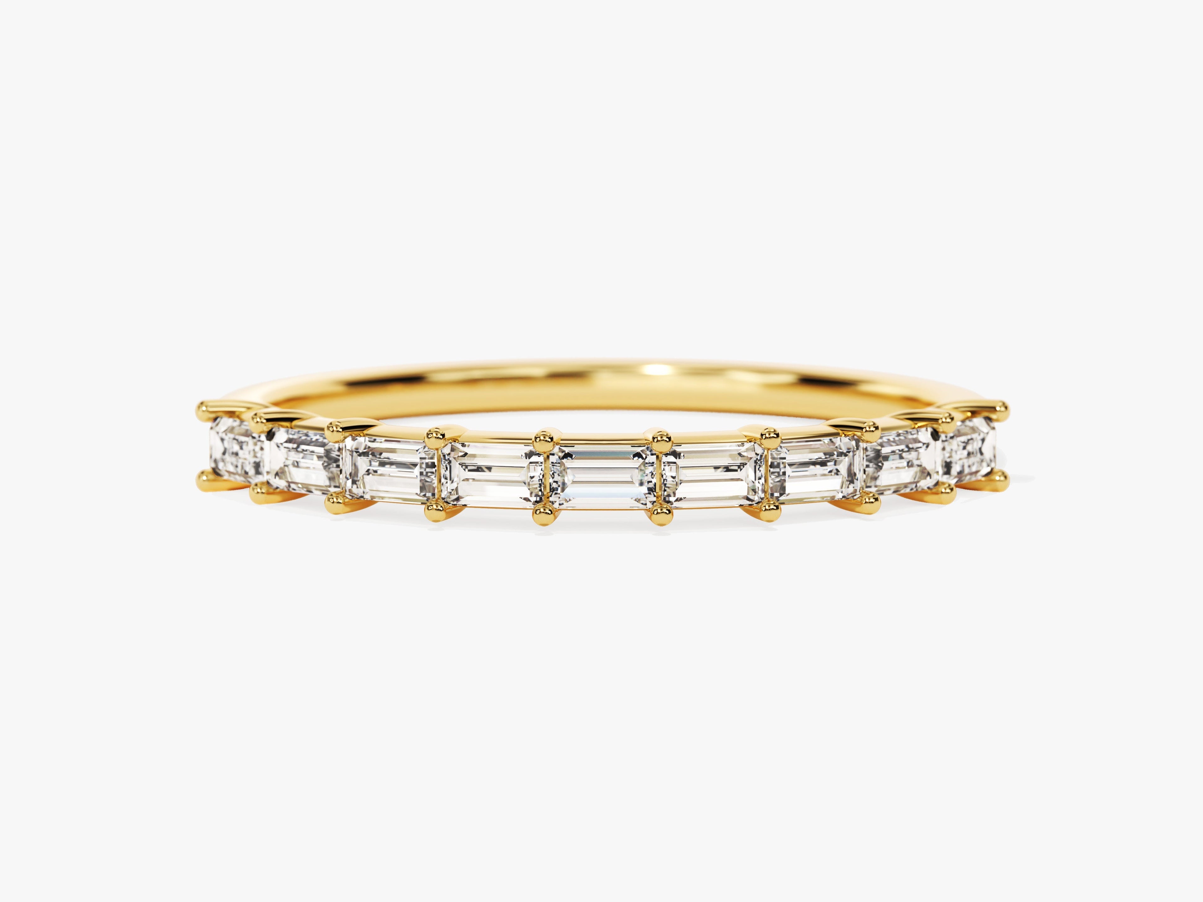 Horizontal Baguette Wedding Band