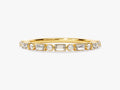 Alternating Round and Baguette Wedding Band