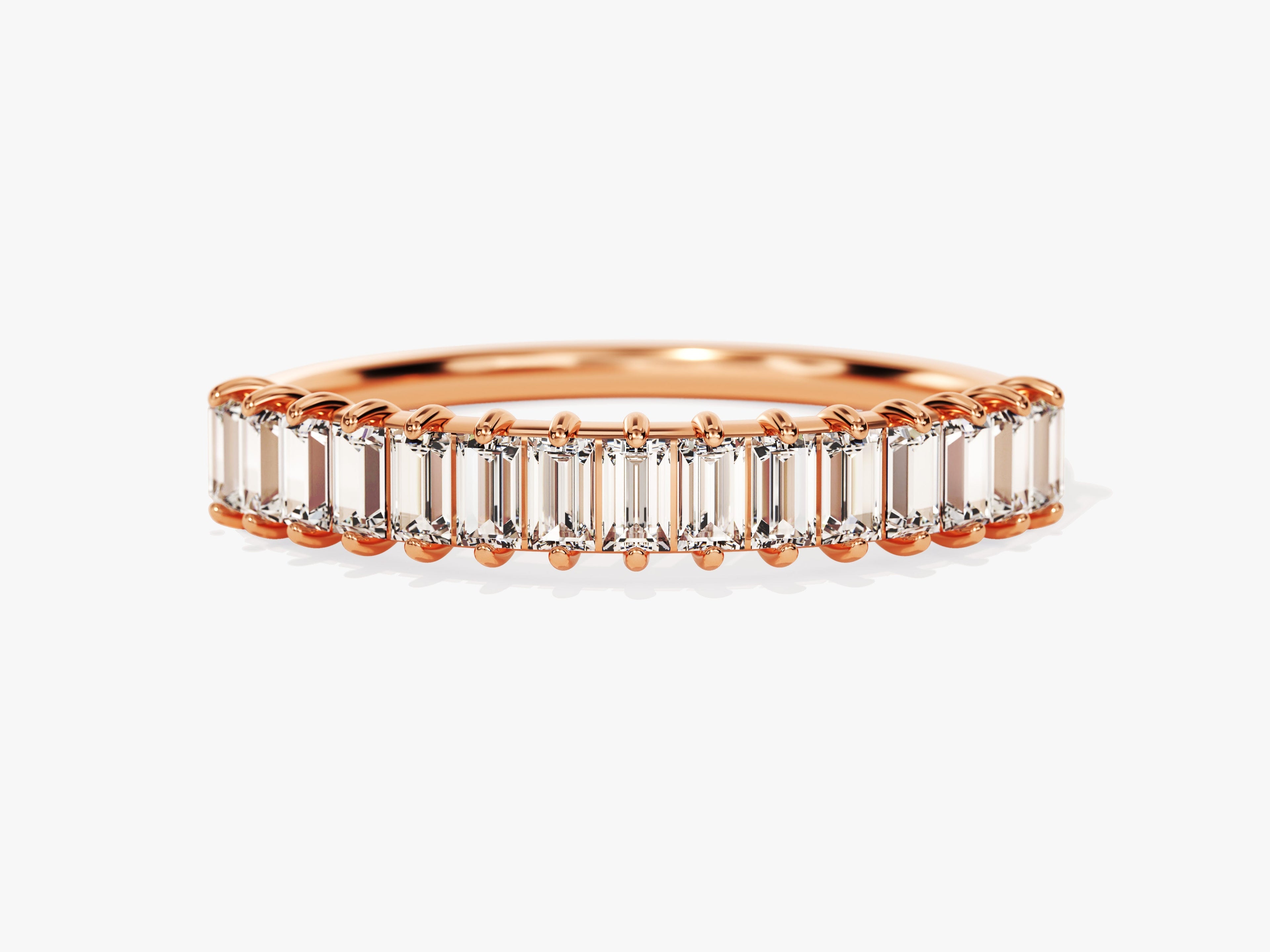 Baguette Cut Half Eternity Wedding Band