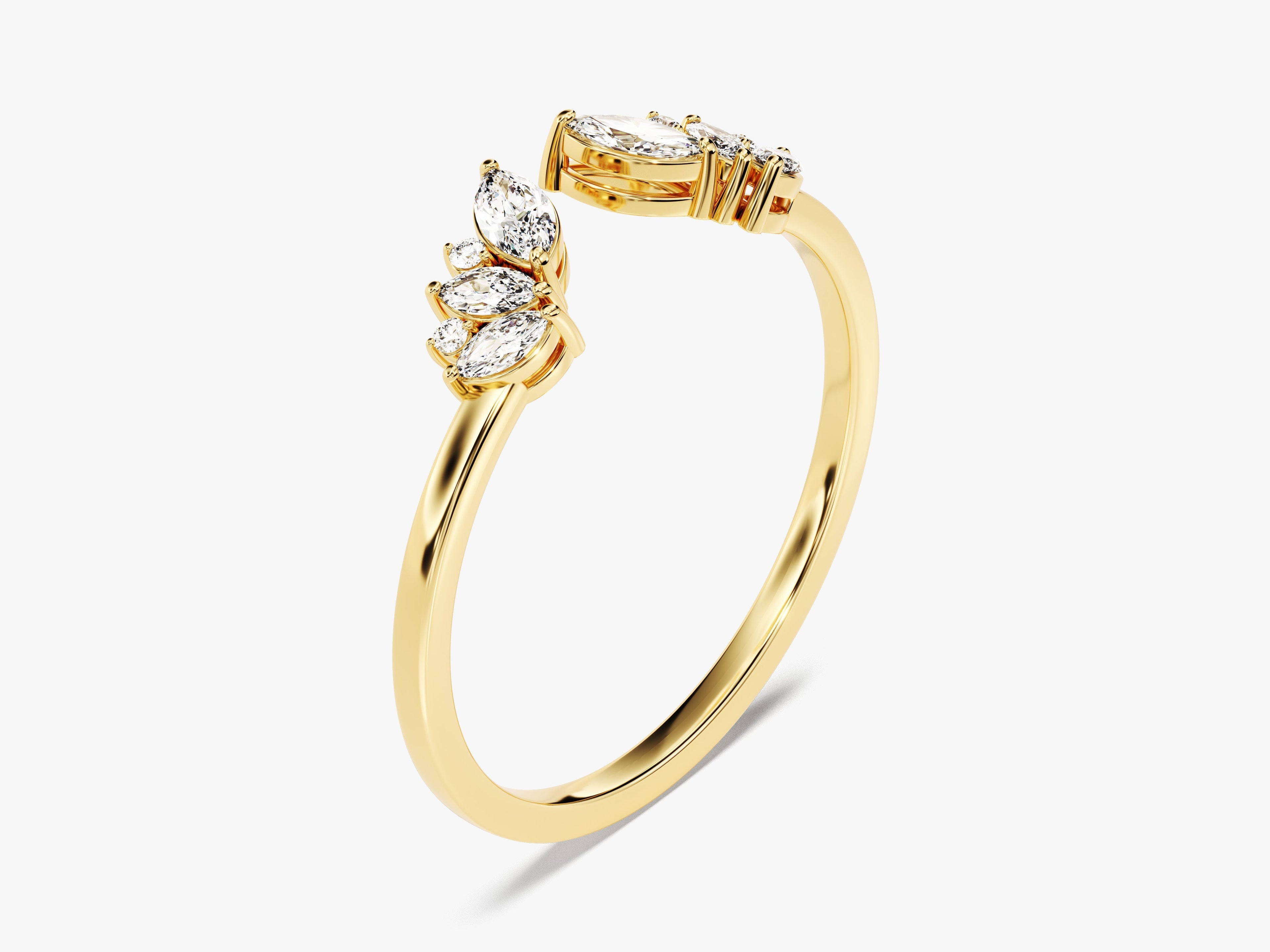 Open Marquise Cluster Wedding Band