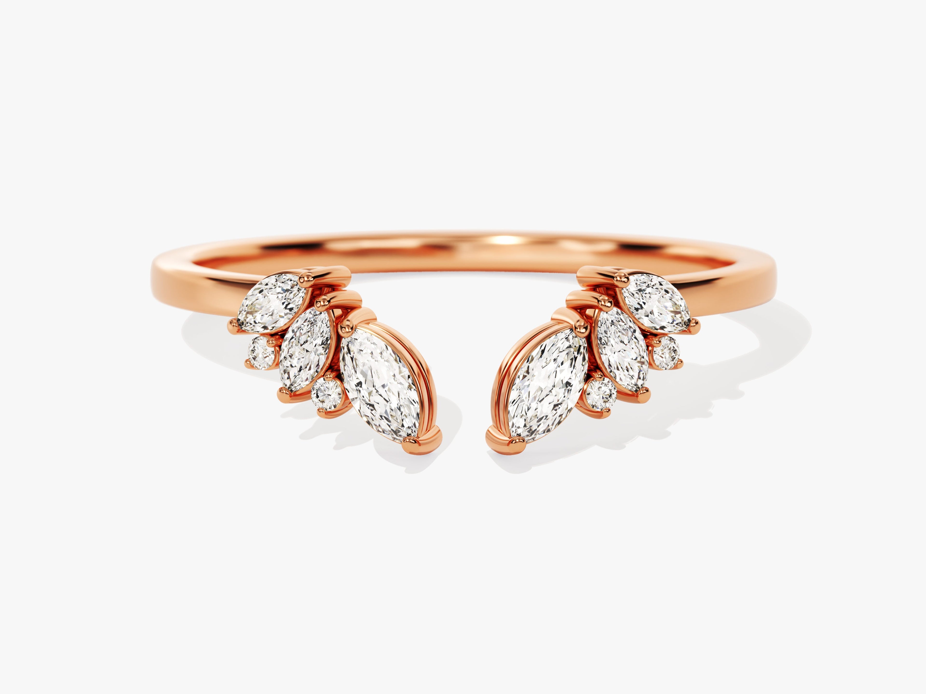 Open Marquise Cluster Wedding Band
