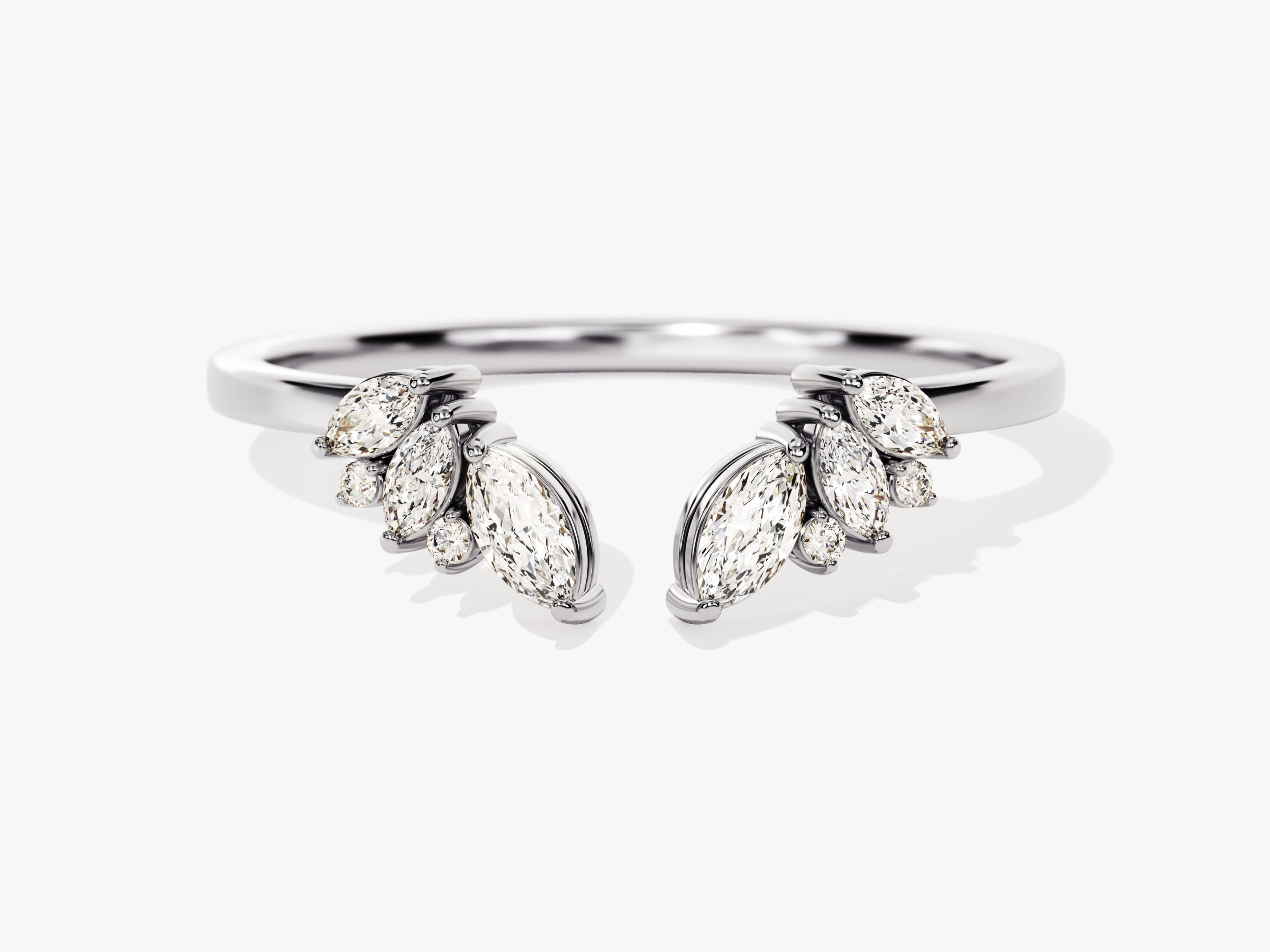 Open Marquise Cluster Wedding Band