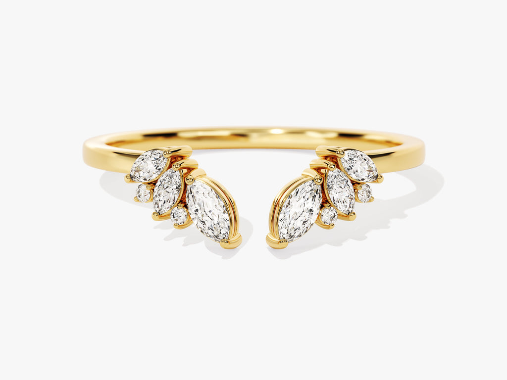 Open Marquise Cluster Wedding Band