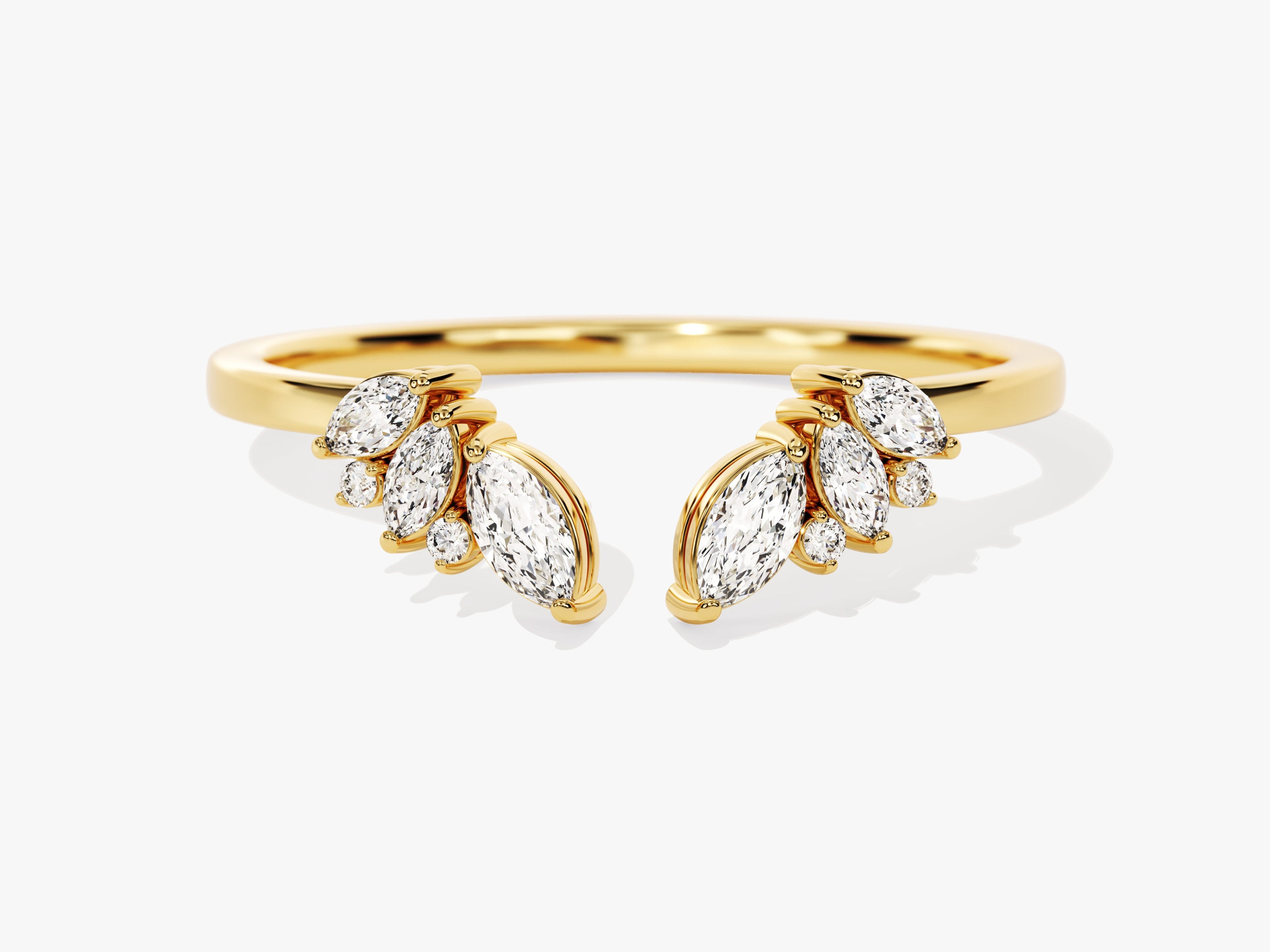 Open Marquise Cluster Wedding Band