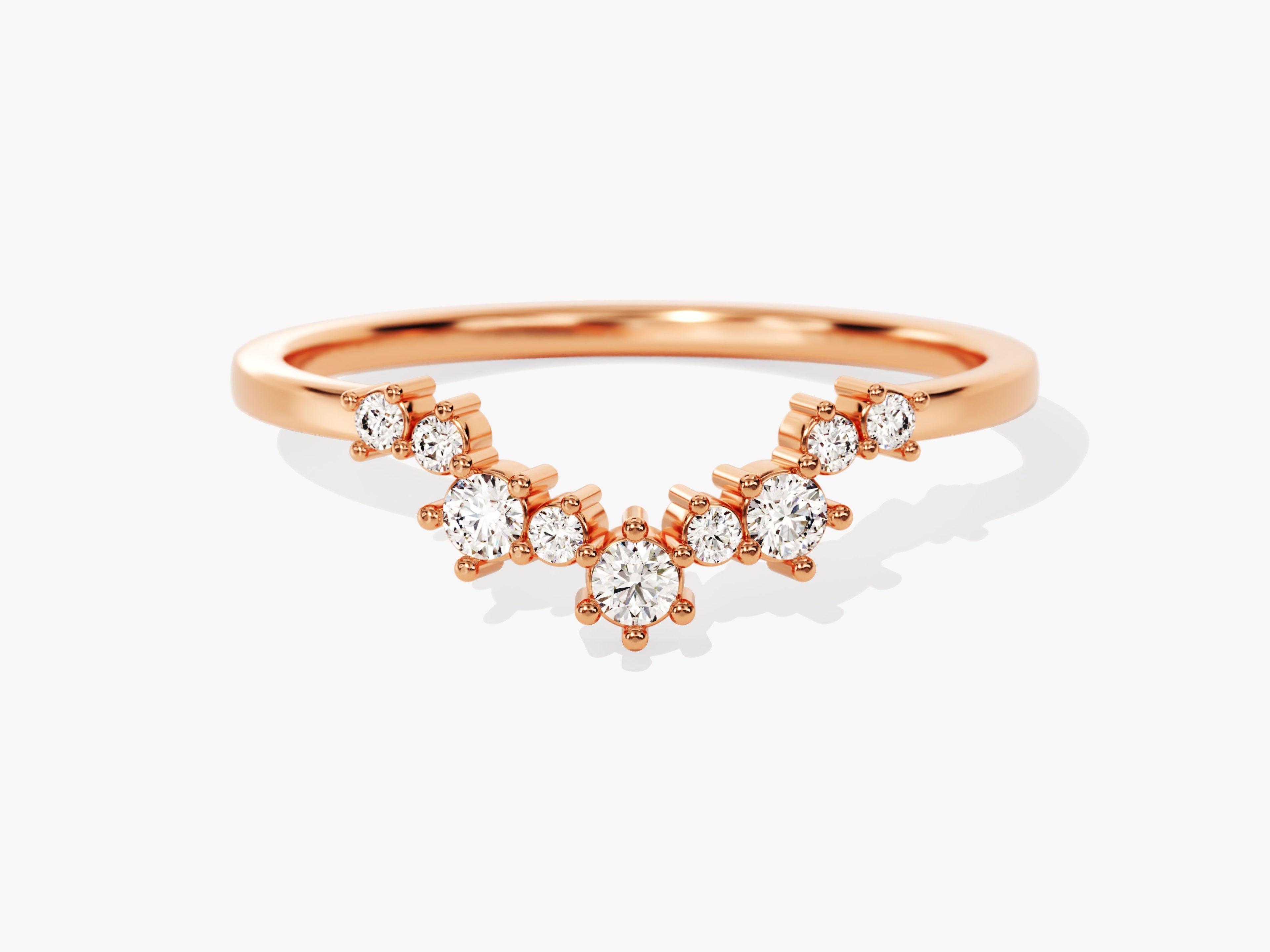 Curved Cluster Wedding Band