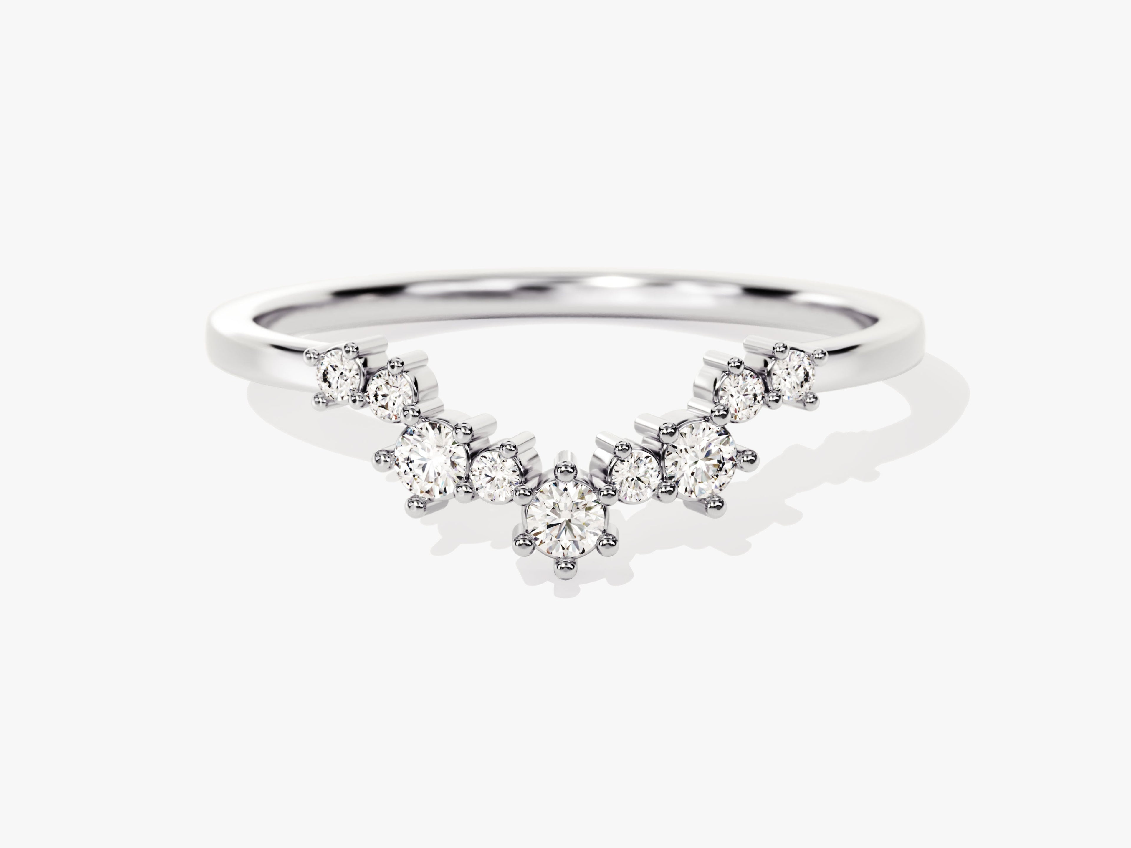 Curved Cluster Wedding Band