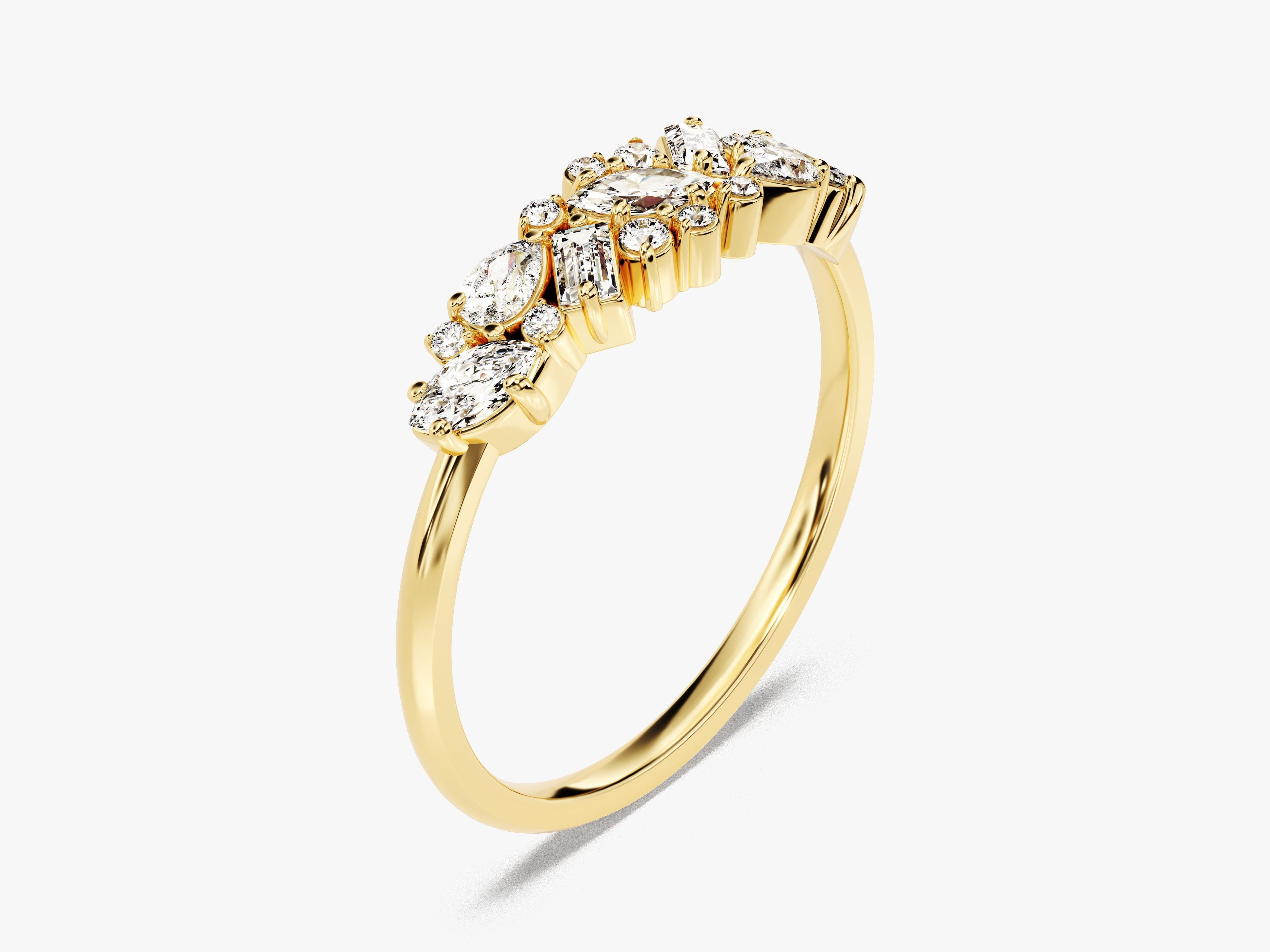 Vintage Bold Cluster Wedding Band