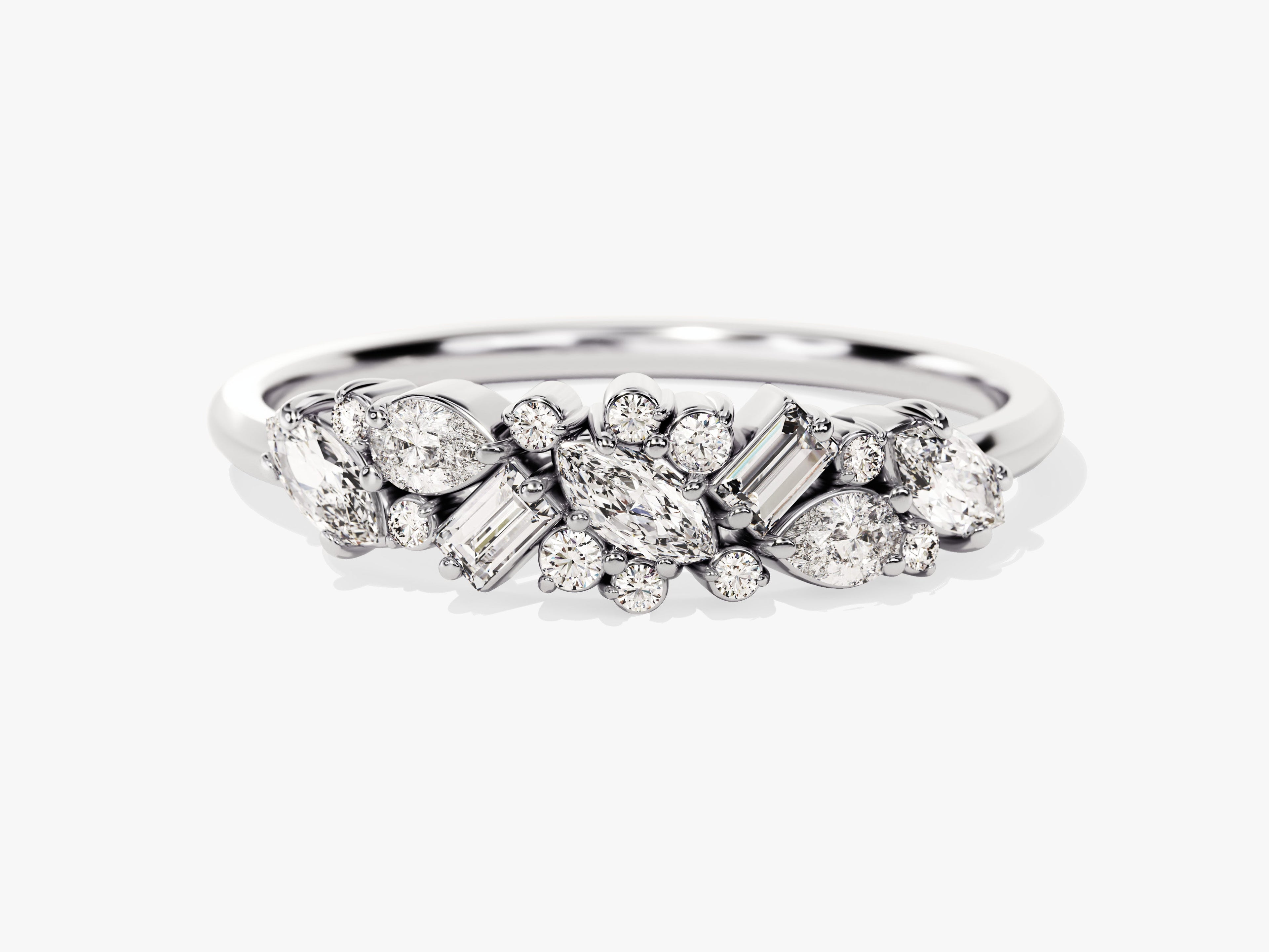 Vintage Bold Cluster Wedding Band