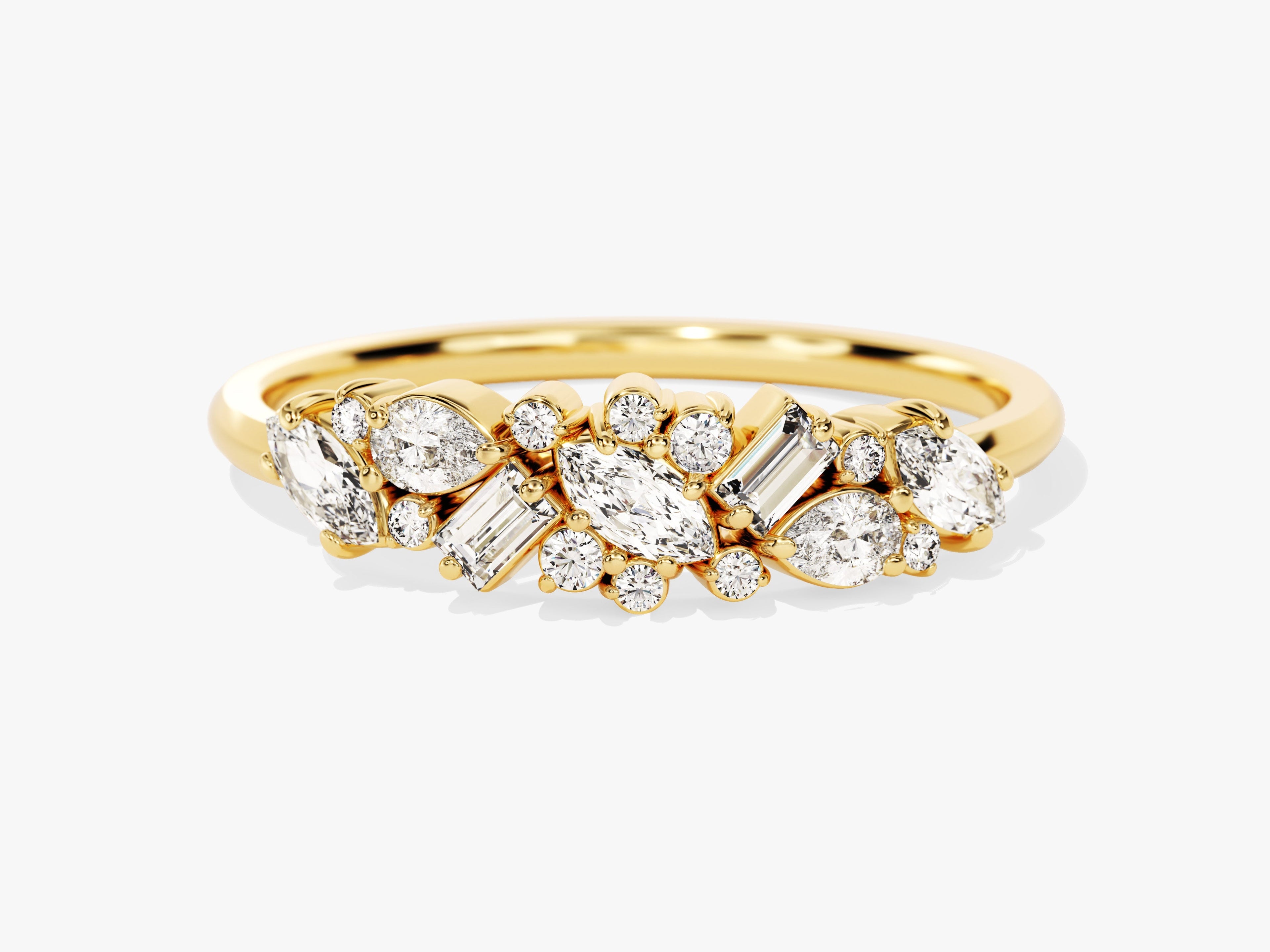Vintage Bold Cluster Wedding Band