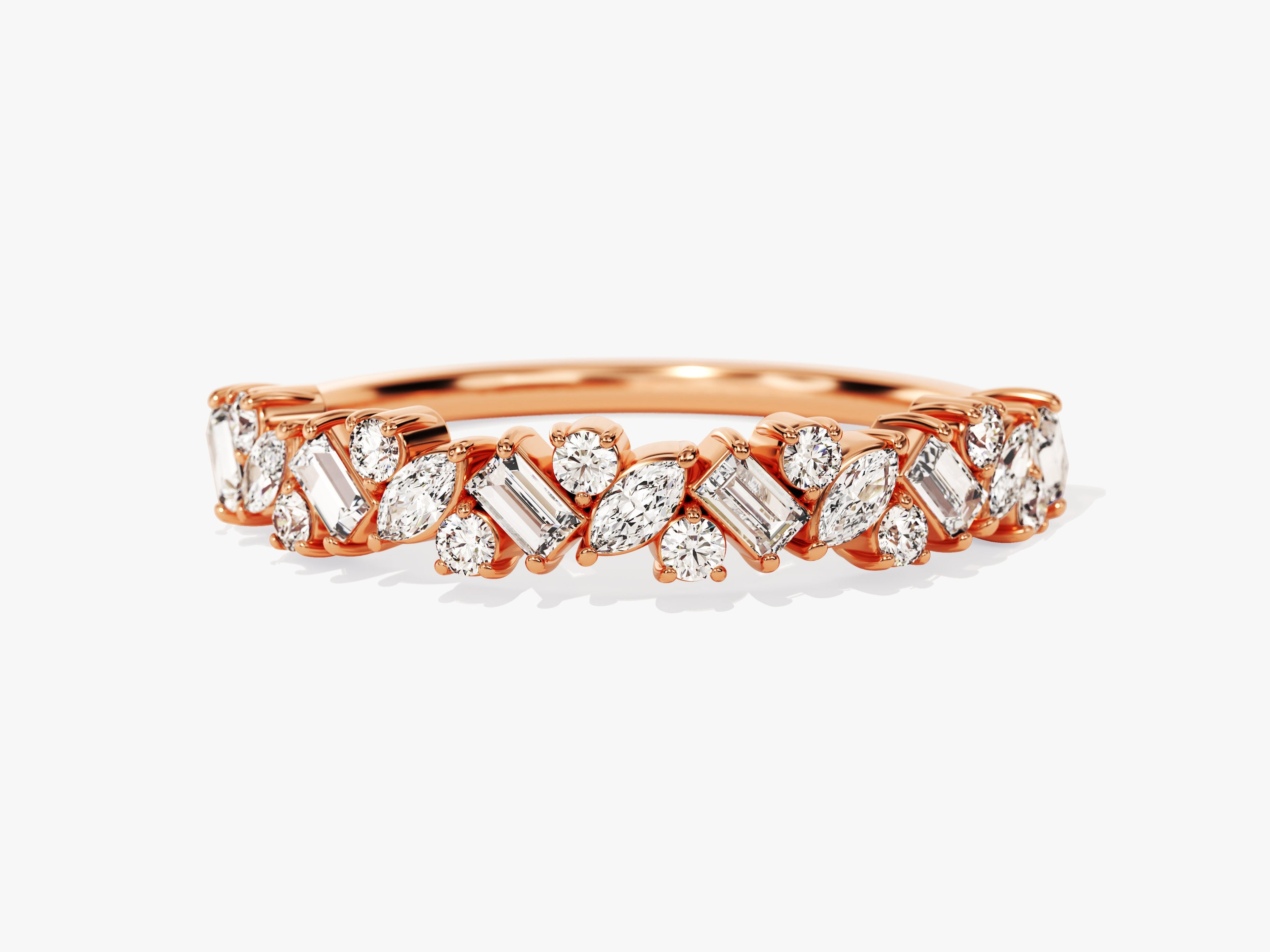 Multi-Cut Cluster Wedding Band