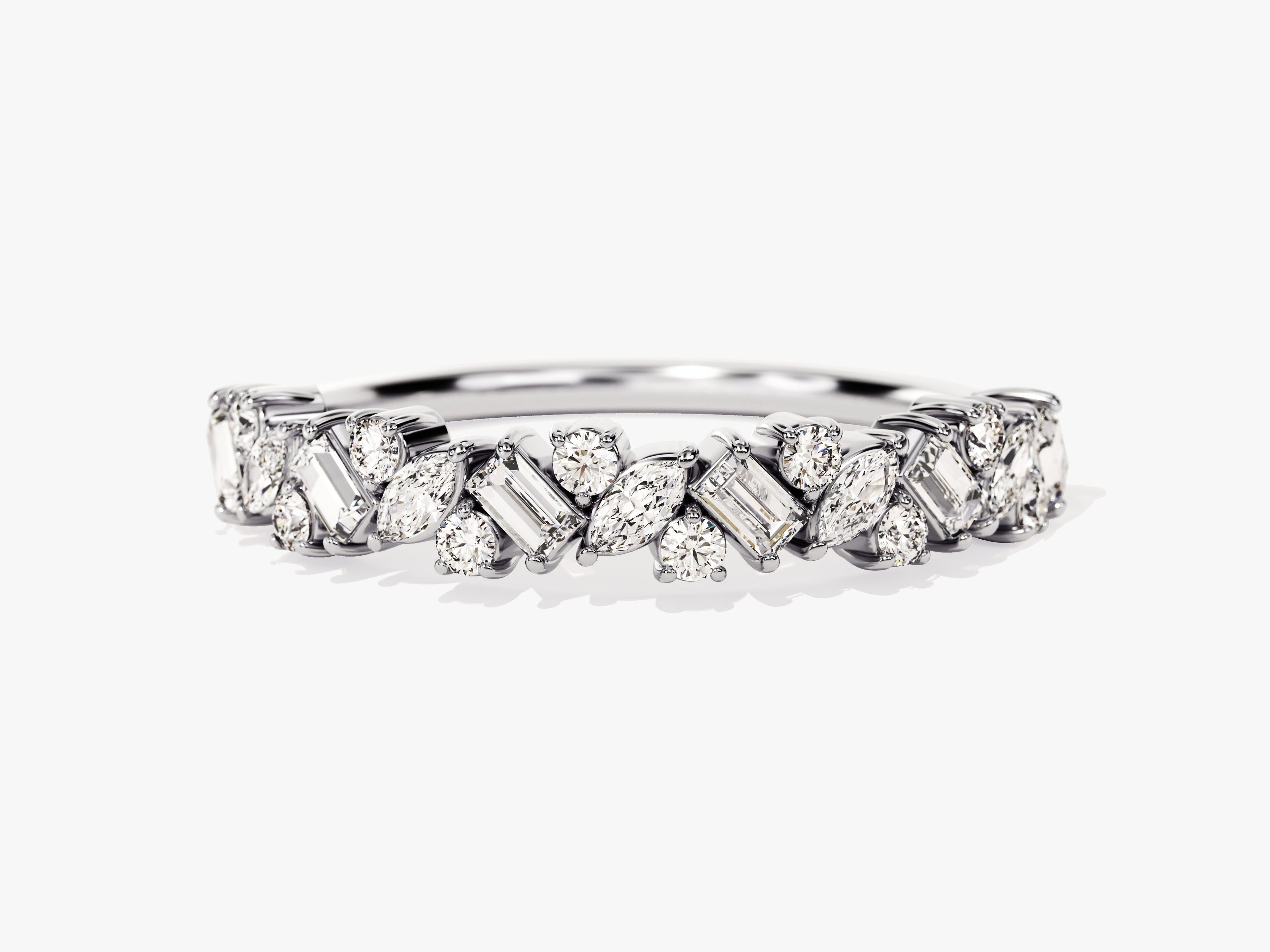 Multi-Cut Cluster Wedding Band
