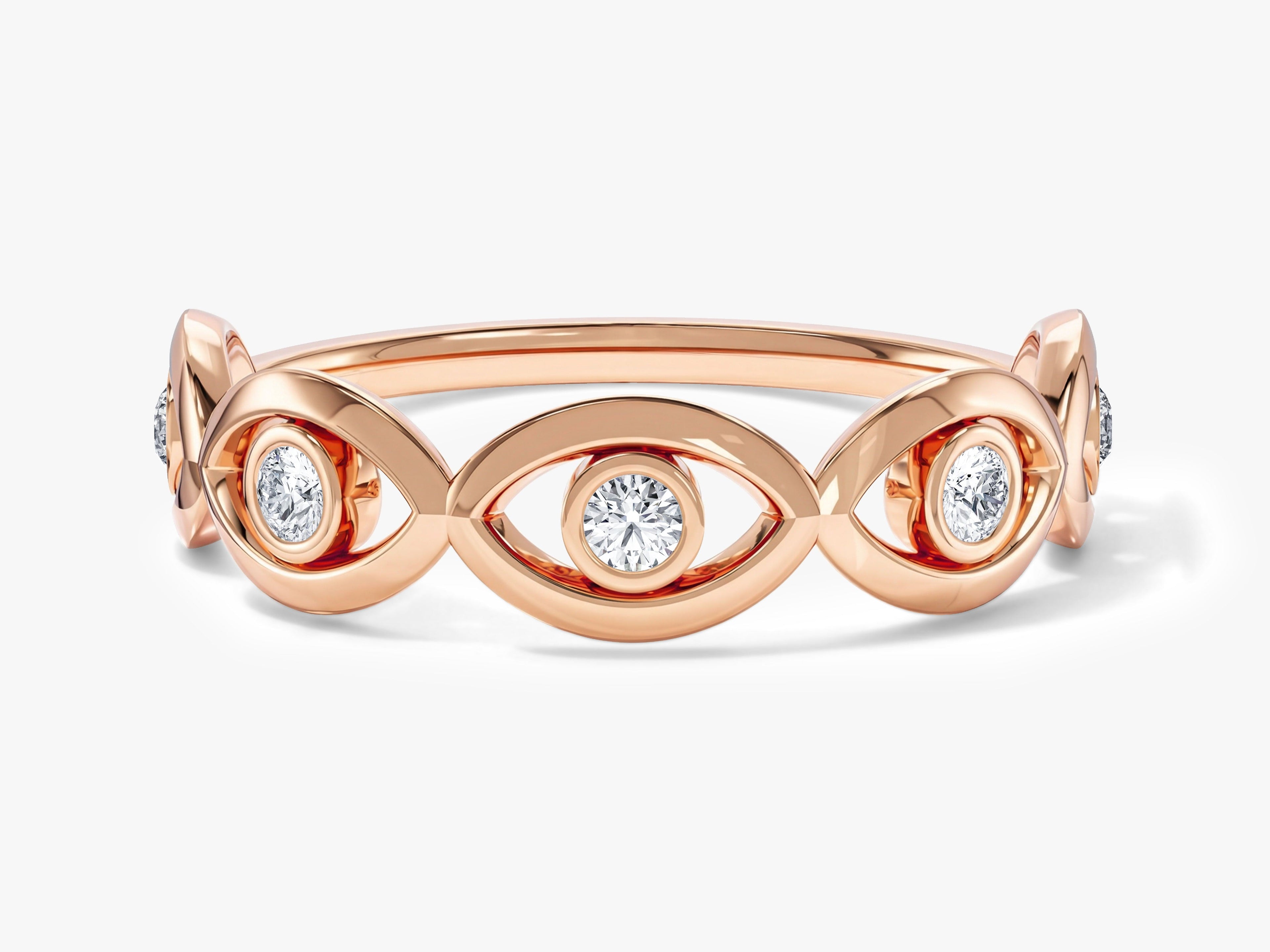 Half Eternity Evil Eye Ring