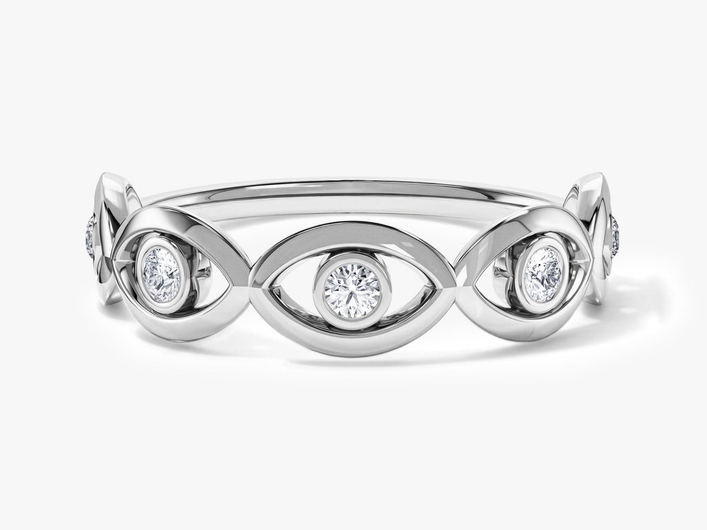 Half Eternity Evil Eye Ring