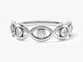 Half Eternity Evil Eye Ring