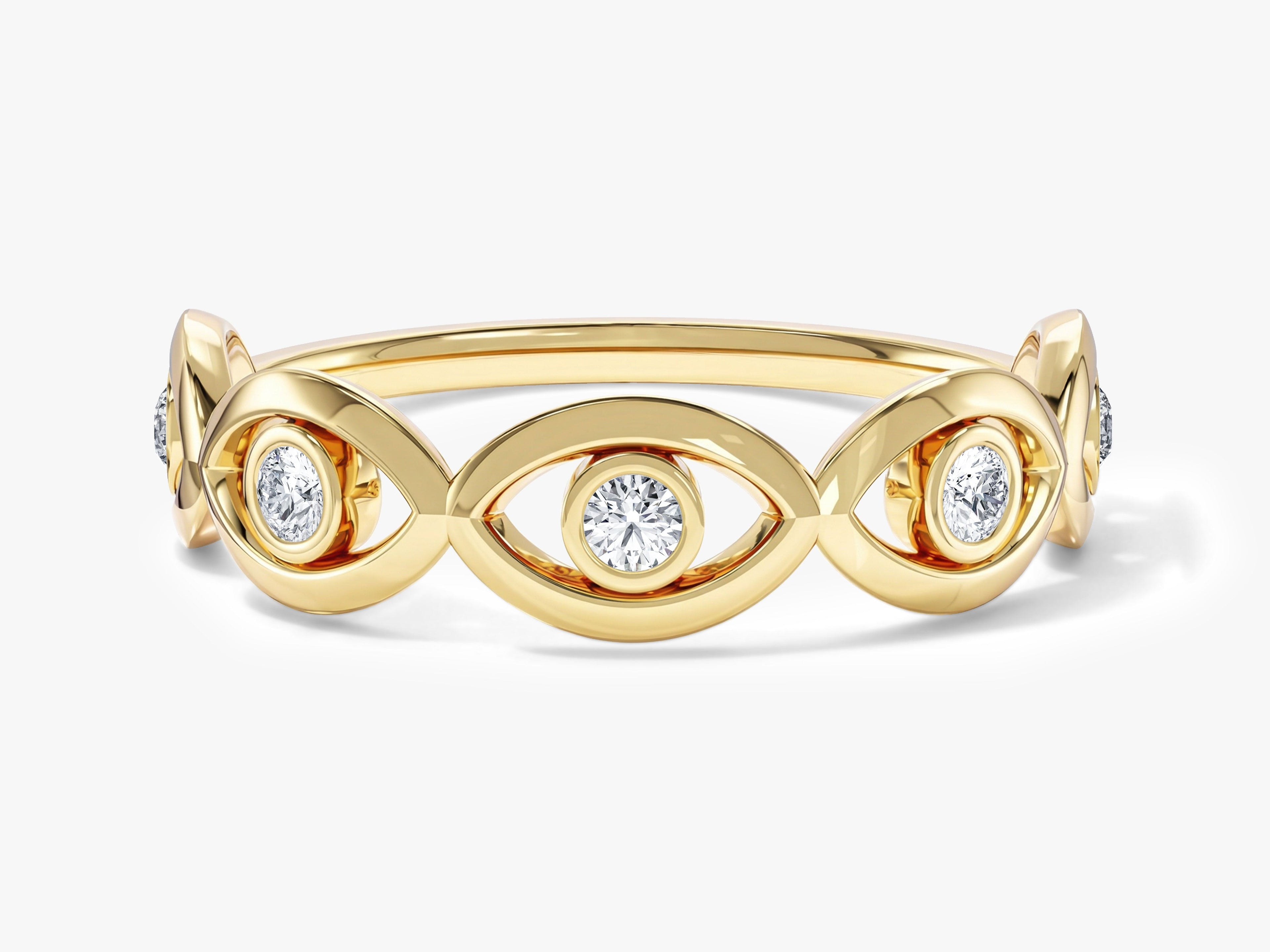 Half Eternity Evil Eye Ring