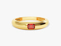 Mother's Emerald Cut Birthstone Ring