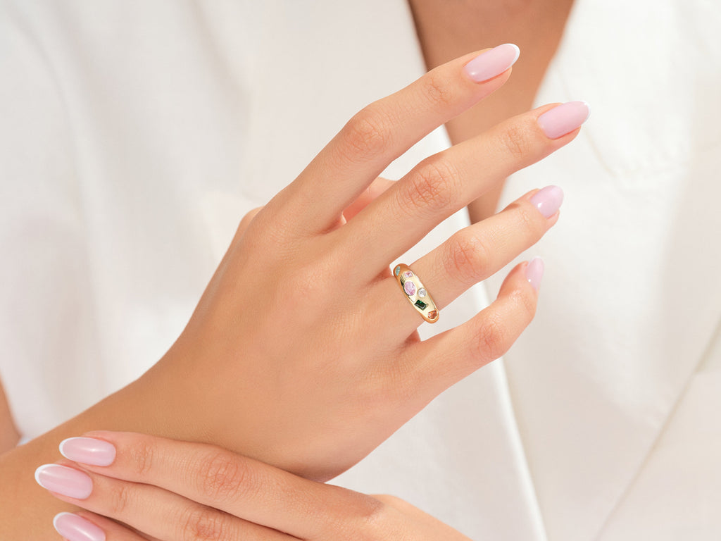 Vintage Multi Stone Promise Ring
