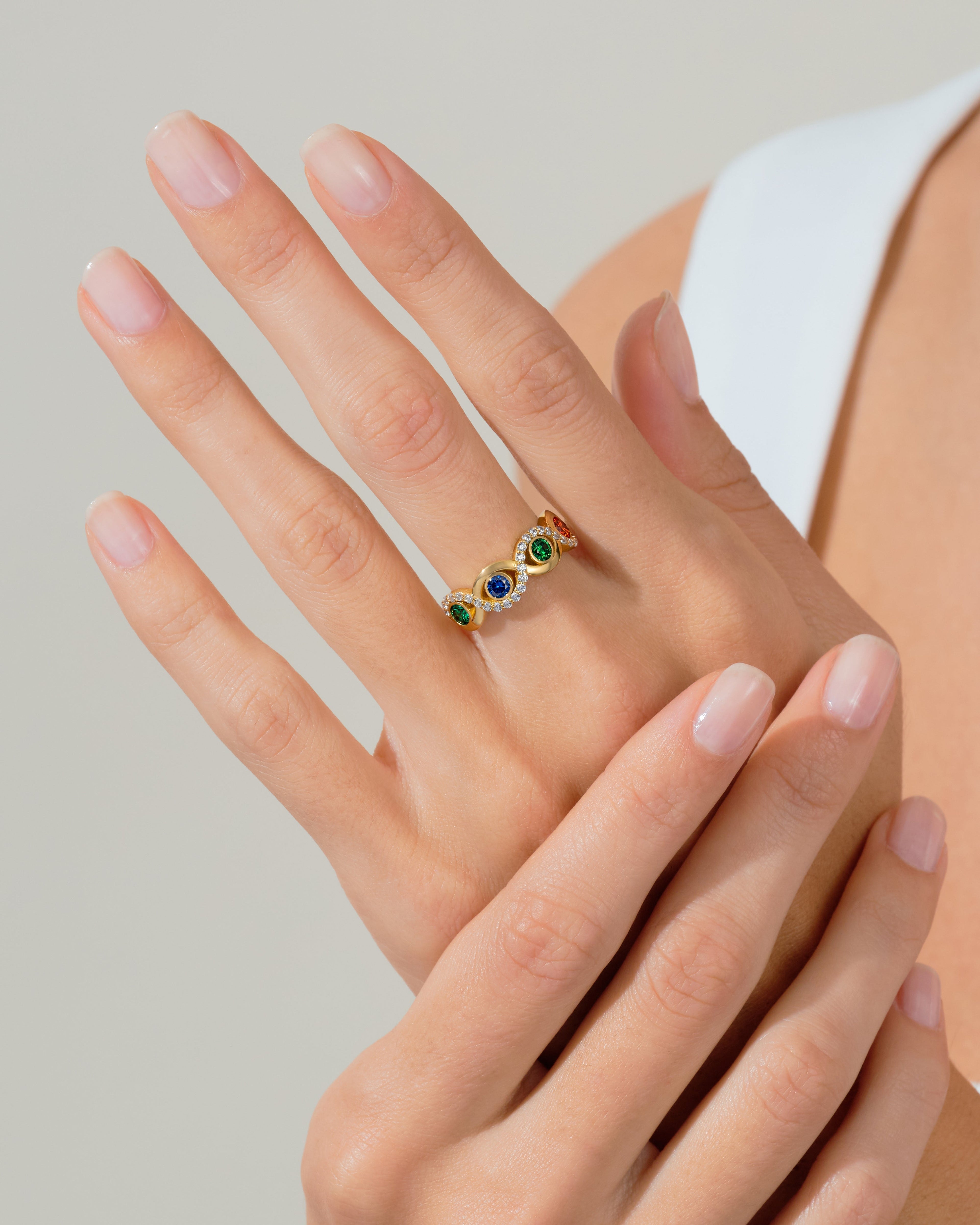 Infinity Family Birthstone Ring