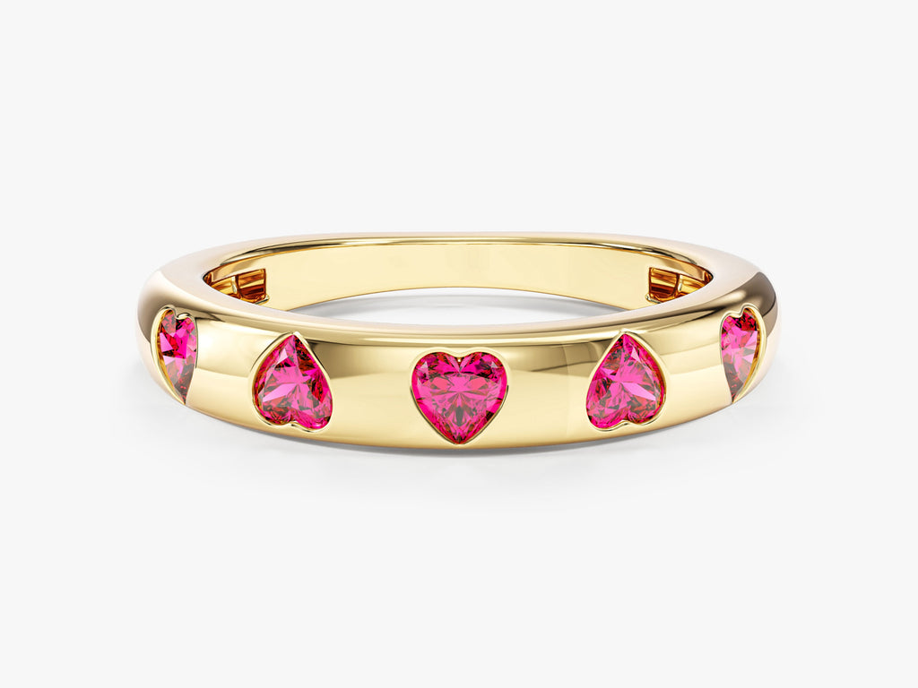 Flush Set Heart Birthstone Ring