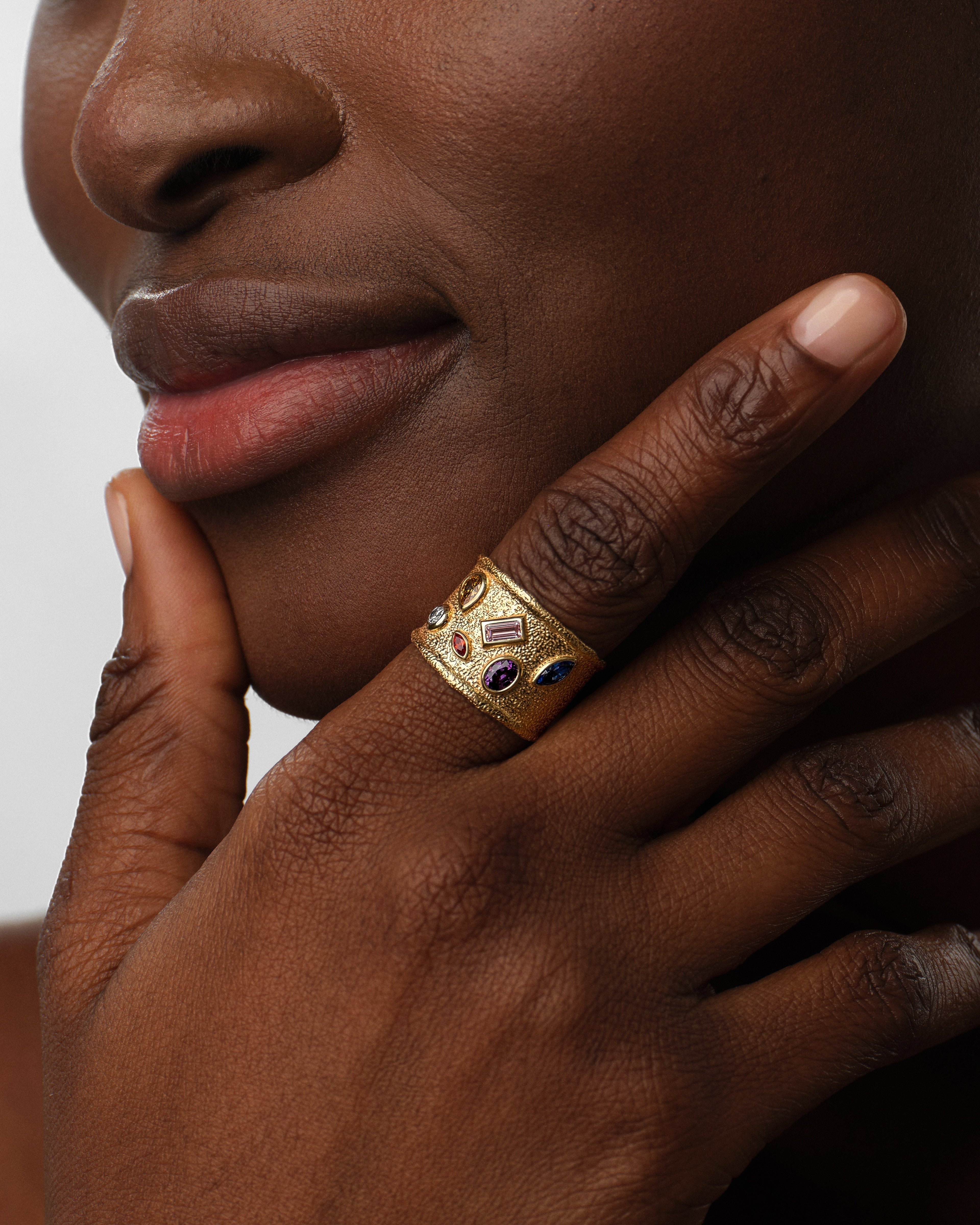 Birthstone Cuff Ring