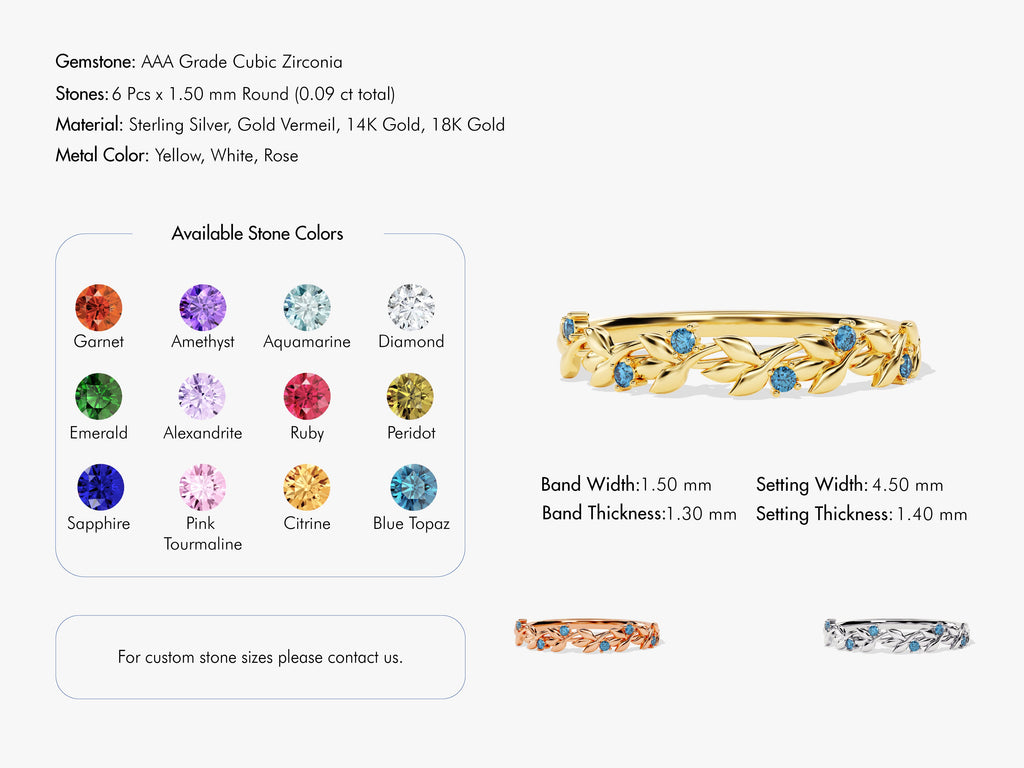 Mother's Floral Birthstone Ring in 14k Solid Gold