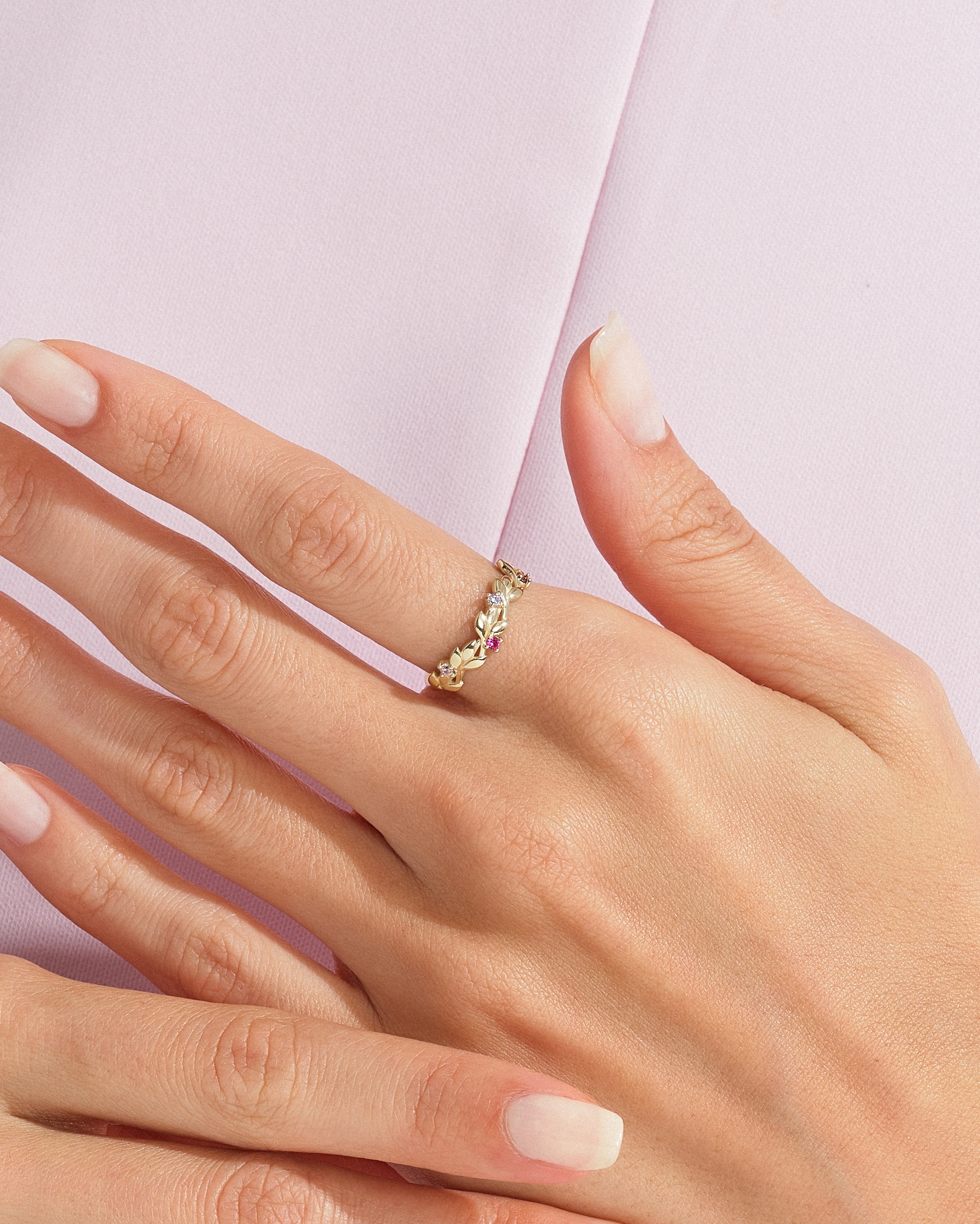 Floral Multi Birthstone Ring