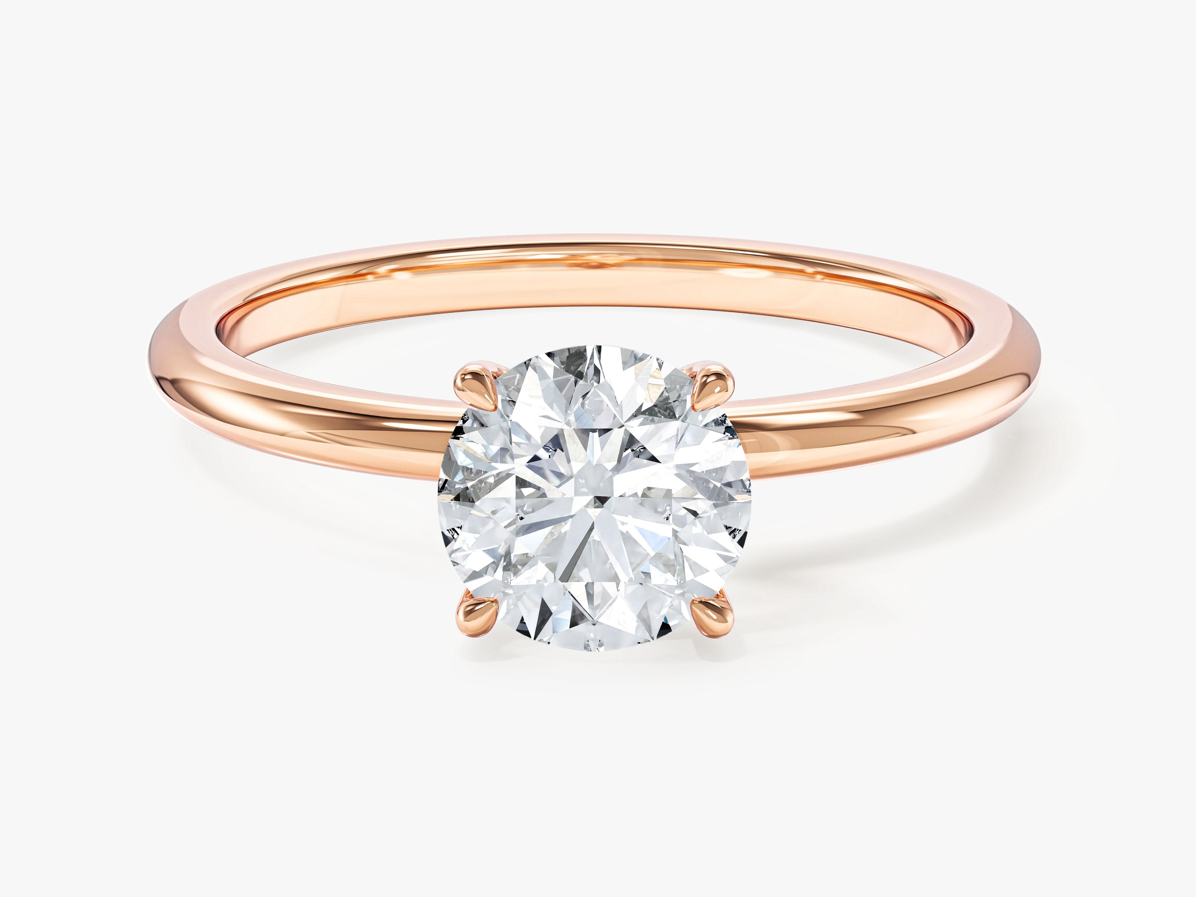 4-Prong Solitaire Round Cut Moissanite Engagement Ring (1.00 CT)