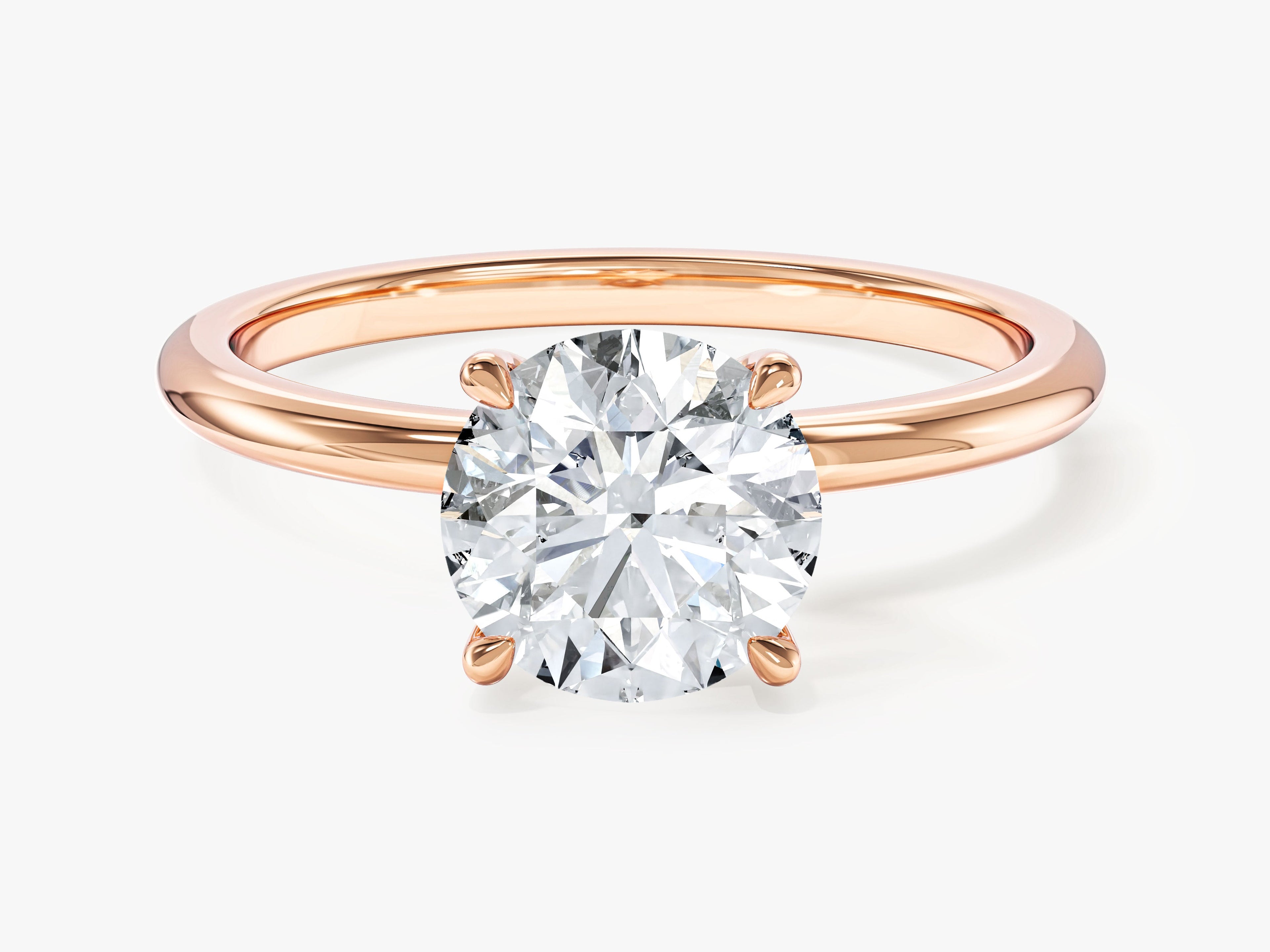 4-Prong Solitaire Round Cut Moissanite Engagement Ring (1.50 CT)