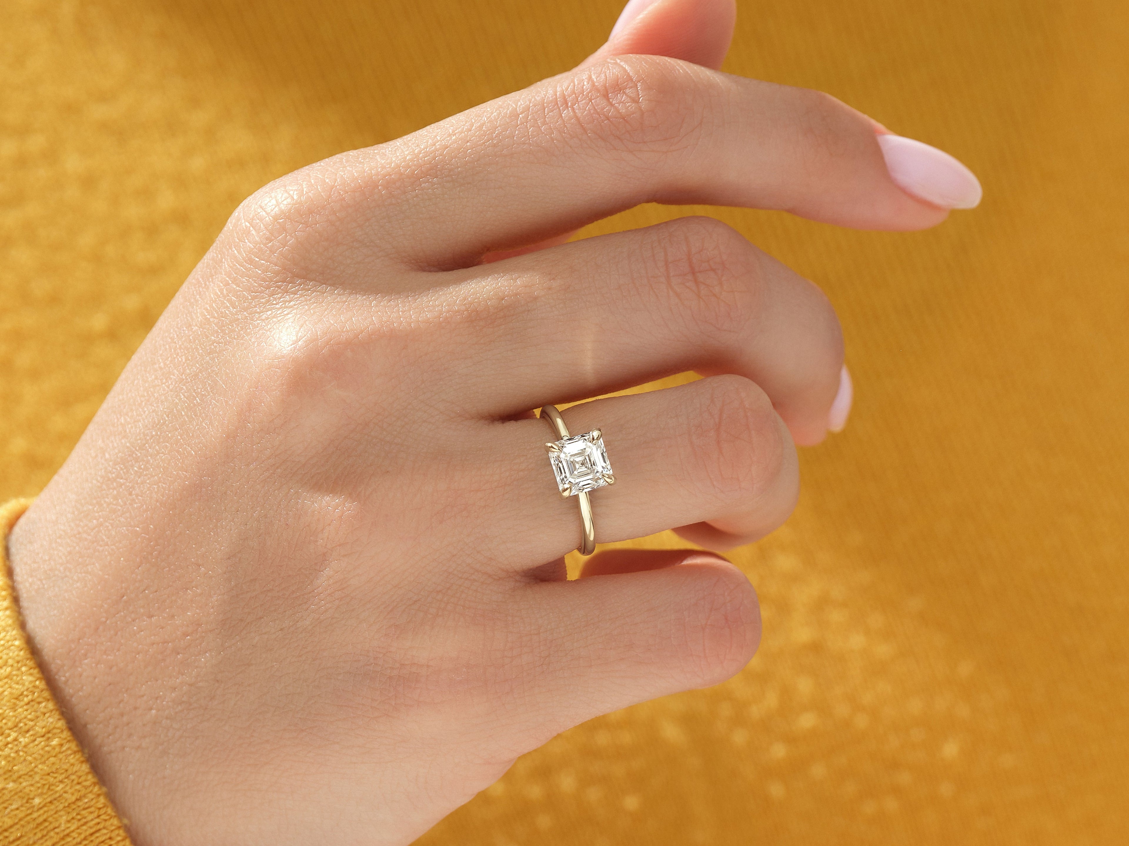 Asscher Cut Solitaire Moissanite Engagement Ring (1.50 CT)