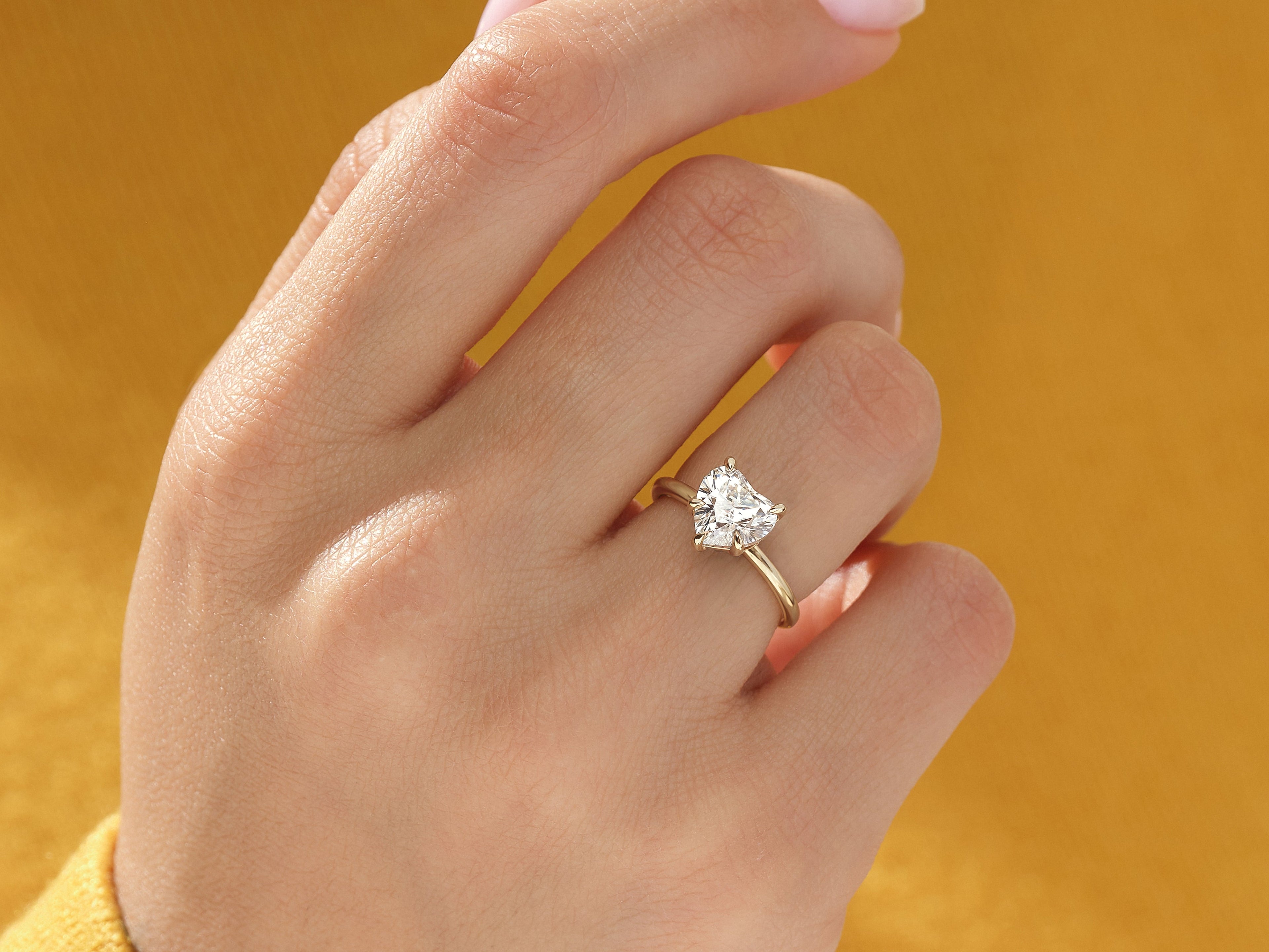 Heart Cut Solitaire Moissanite Engagement Ring (1.50 CT)