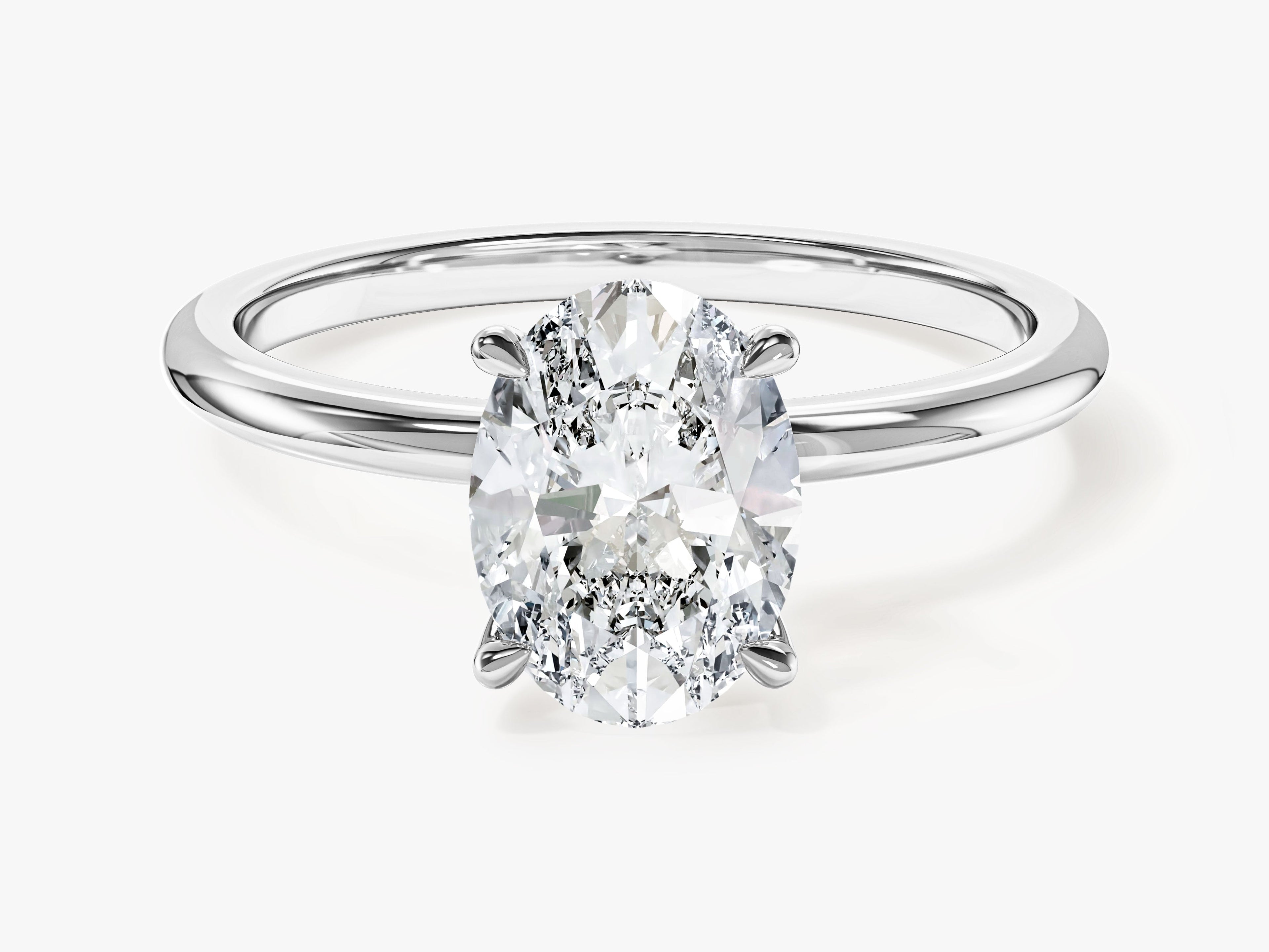 4-Prong Solitaire Oval Cut Moissanite Engagement Ring (1.50 CT)