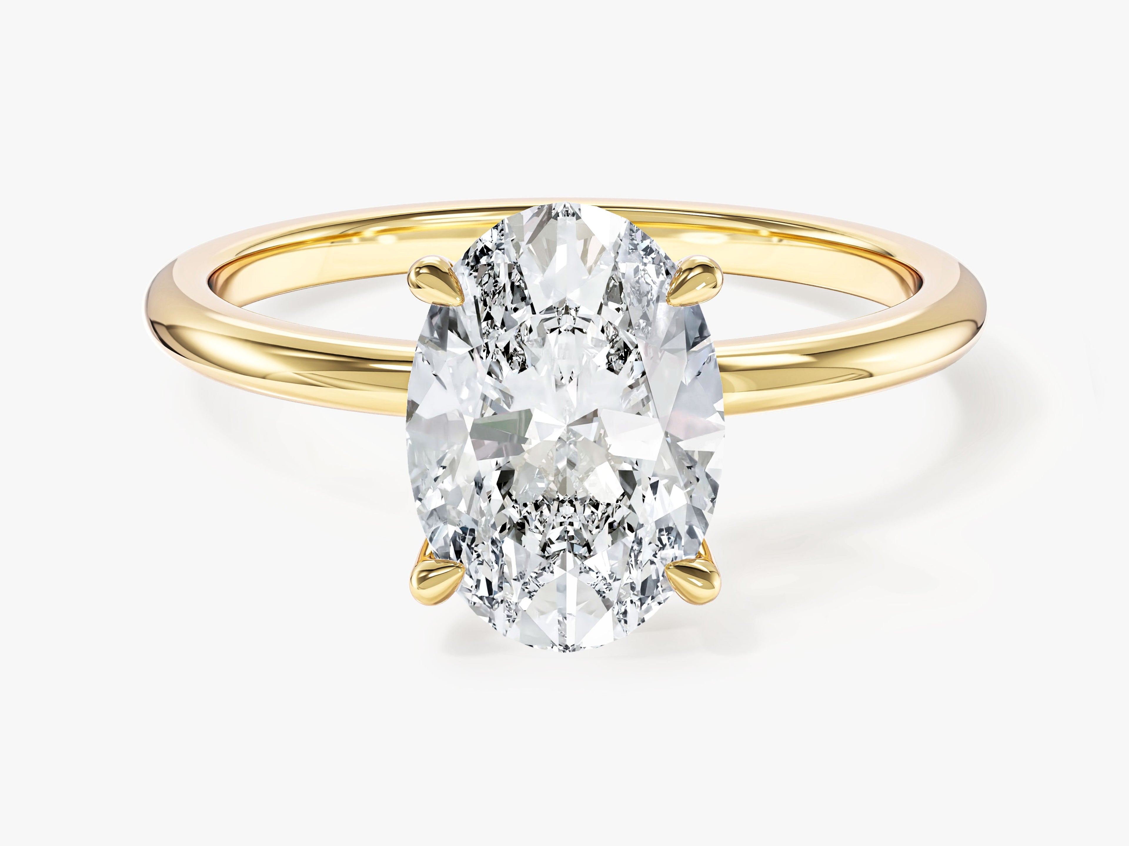 4-Prong Solitaire Oval Cut Moissanite Engagement Ring (2.00 CT)