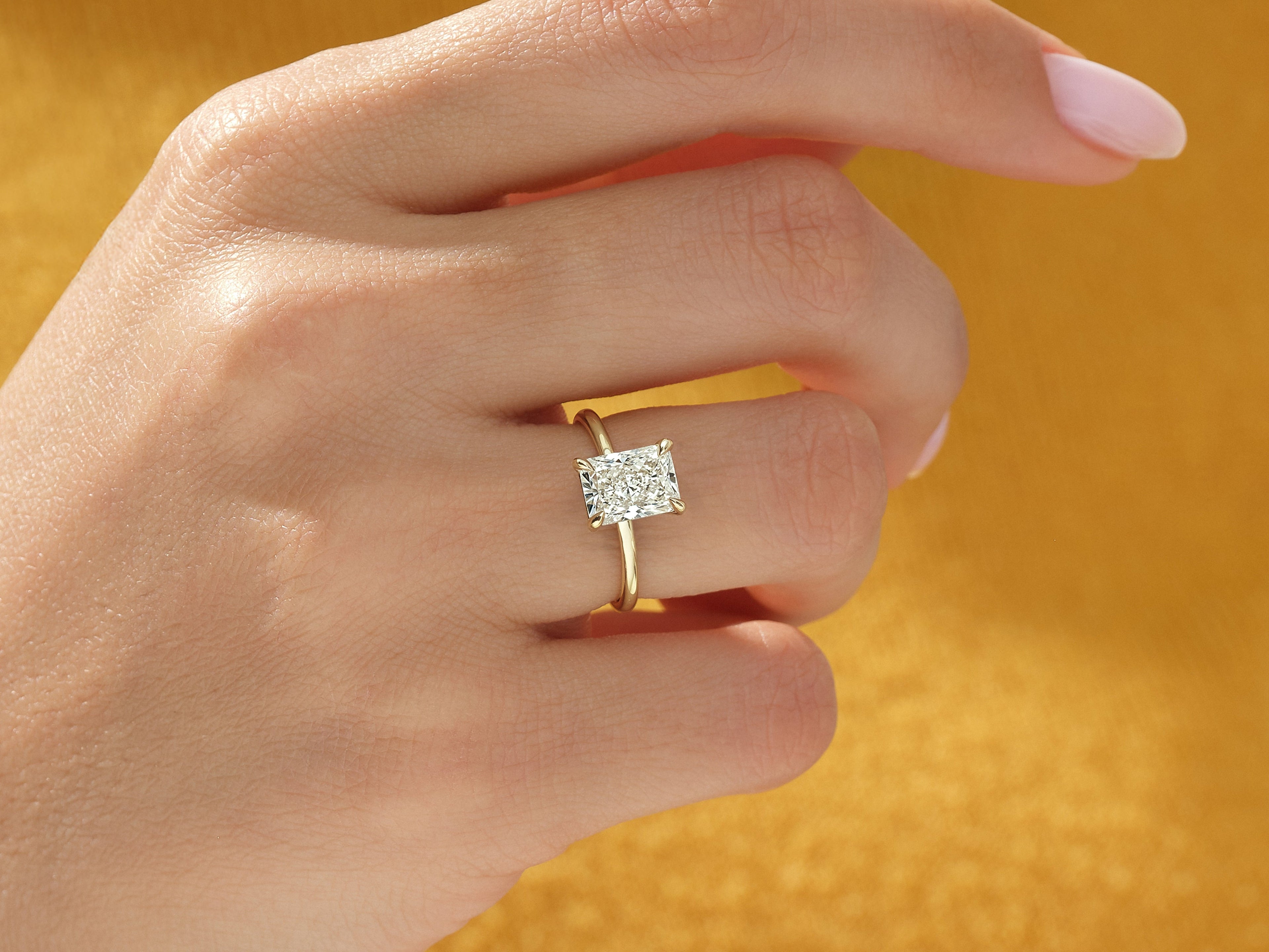 Radiant Cut Solitaire Moissanite Engagement Ring (1.50 CT)