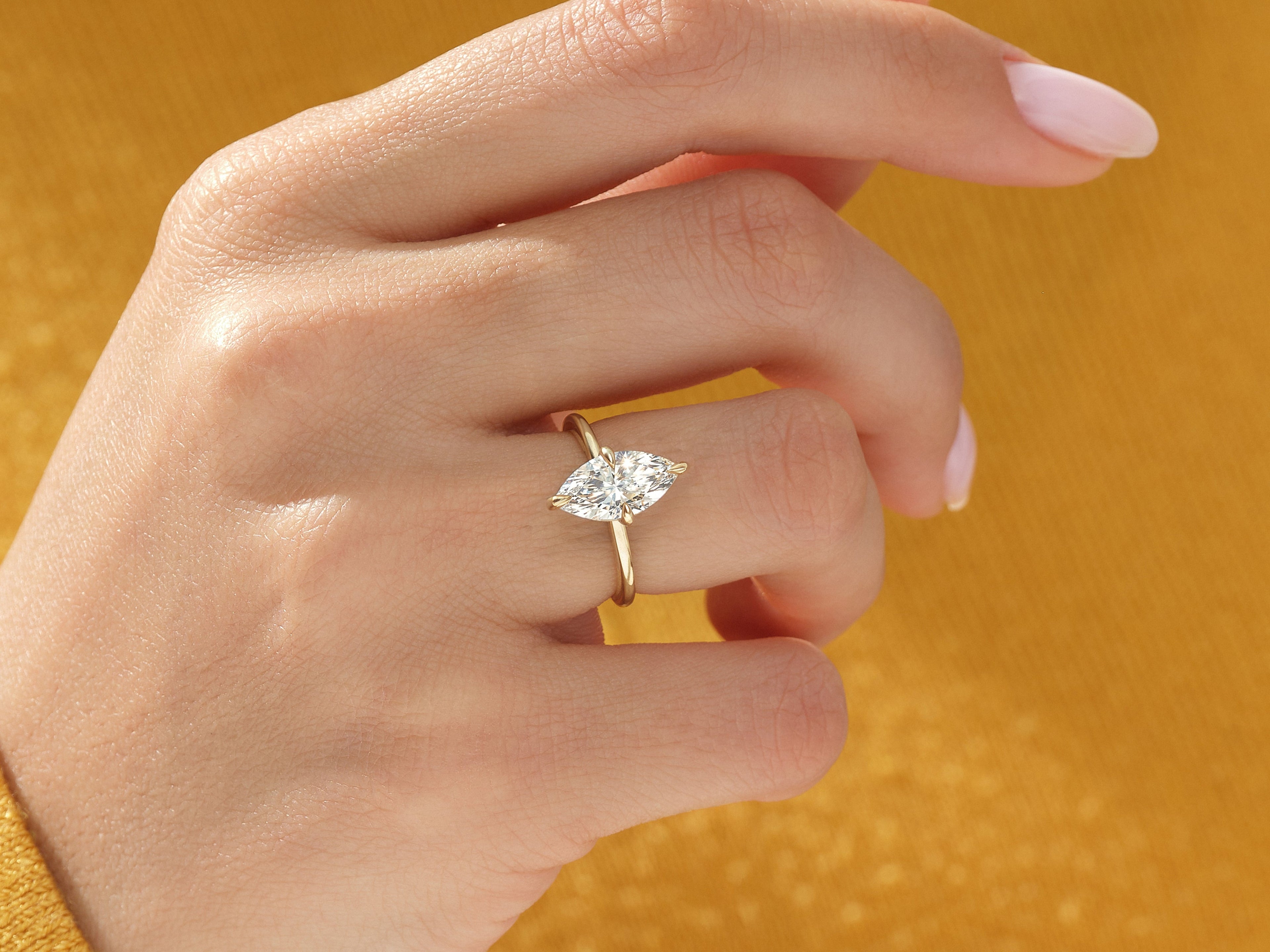 Marquise Cut Solitaire Moissanite Engagement Ring (1.50 CT)