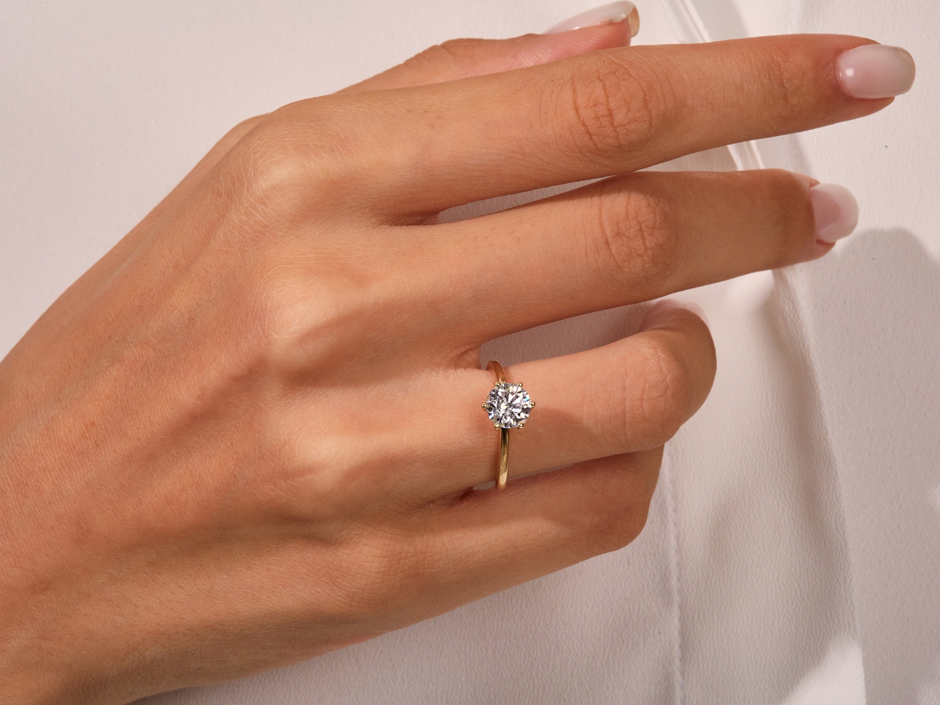 6-Prong Solitaire Round Cut Moissanite Engagement Ring (1.00 CT)