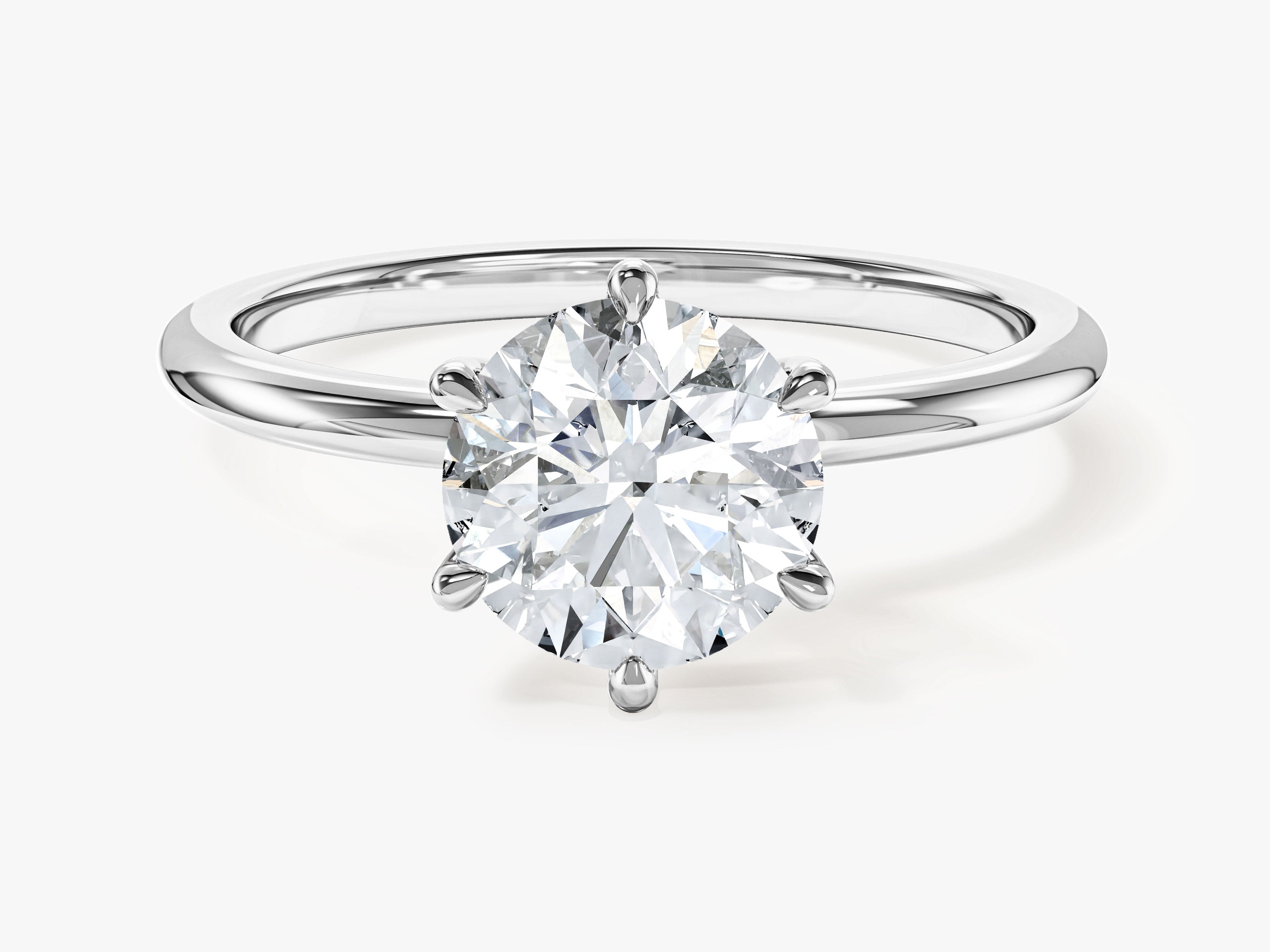 6-Prong Solitaire Round Cut Moissanite Engagement Ring (1.50 CT)
