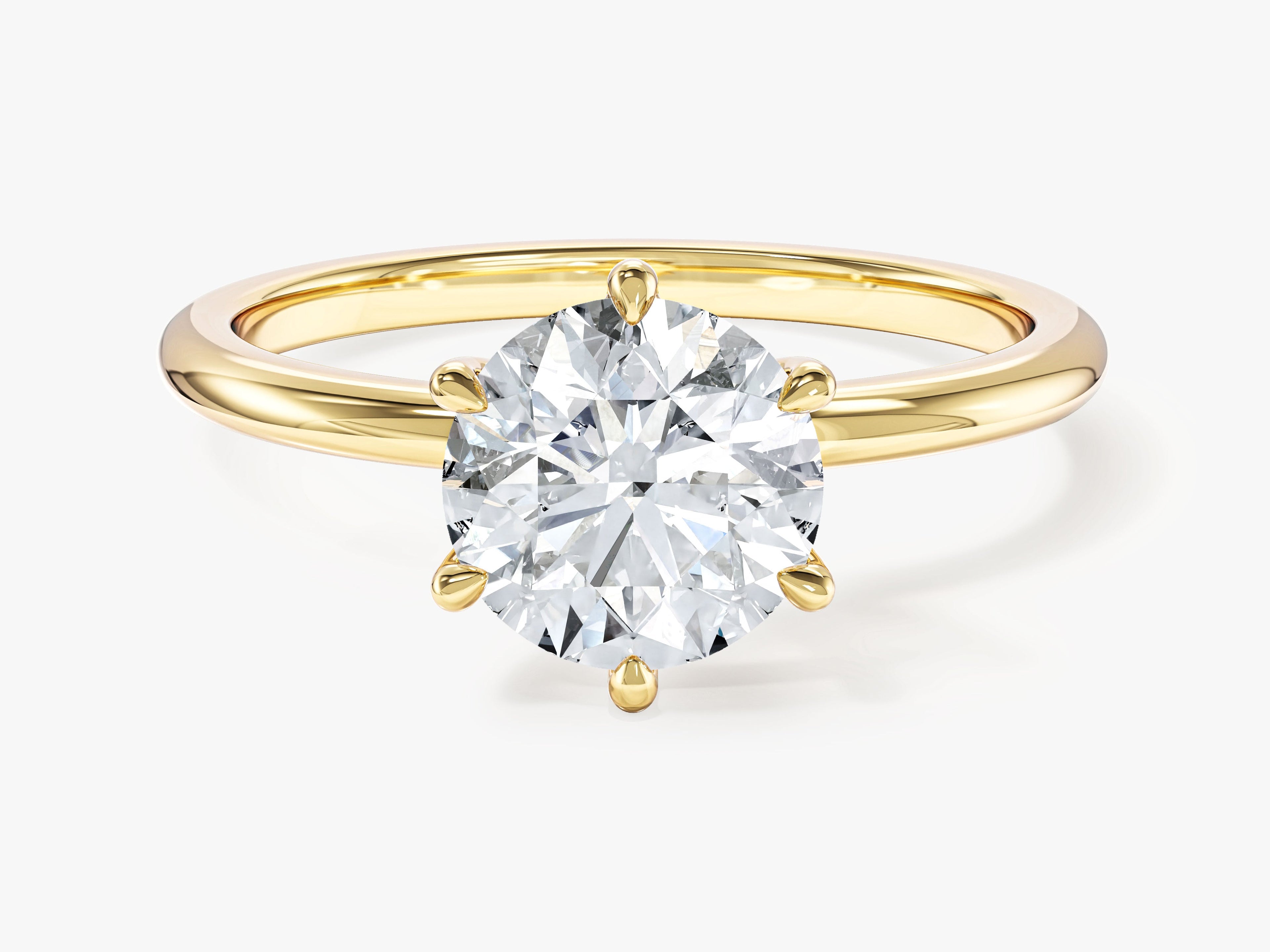 6-Prong Solitaire Round Cut Moissanite Engagement Ring (1.50 CT)