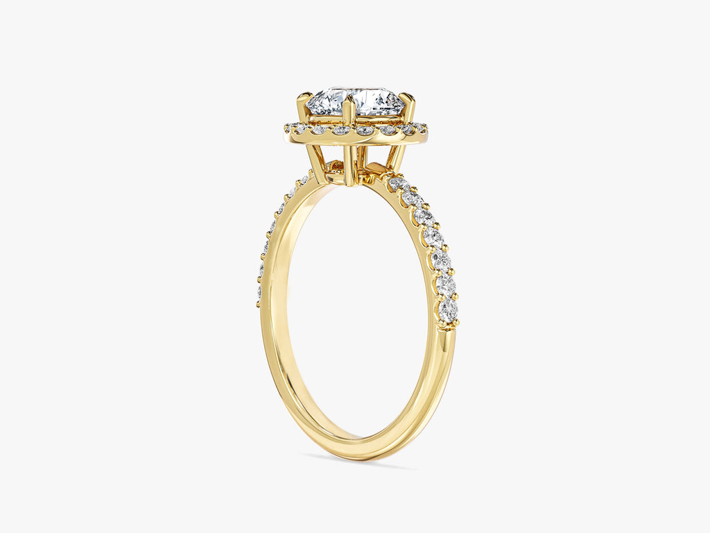 Round Cut Moissanite Round Halo Engagement Ring (1.00 CT)