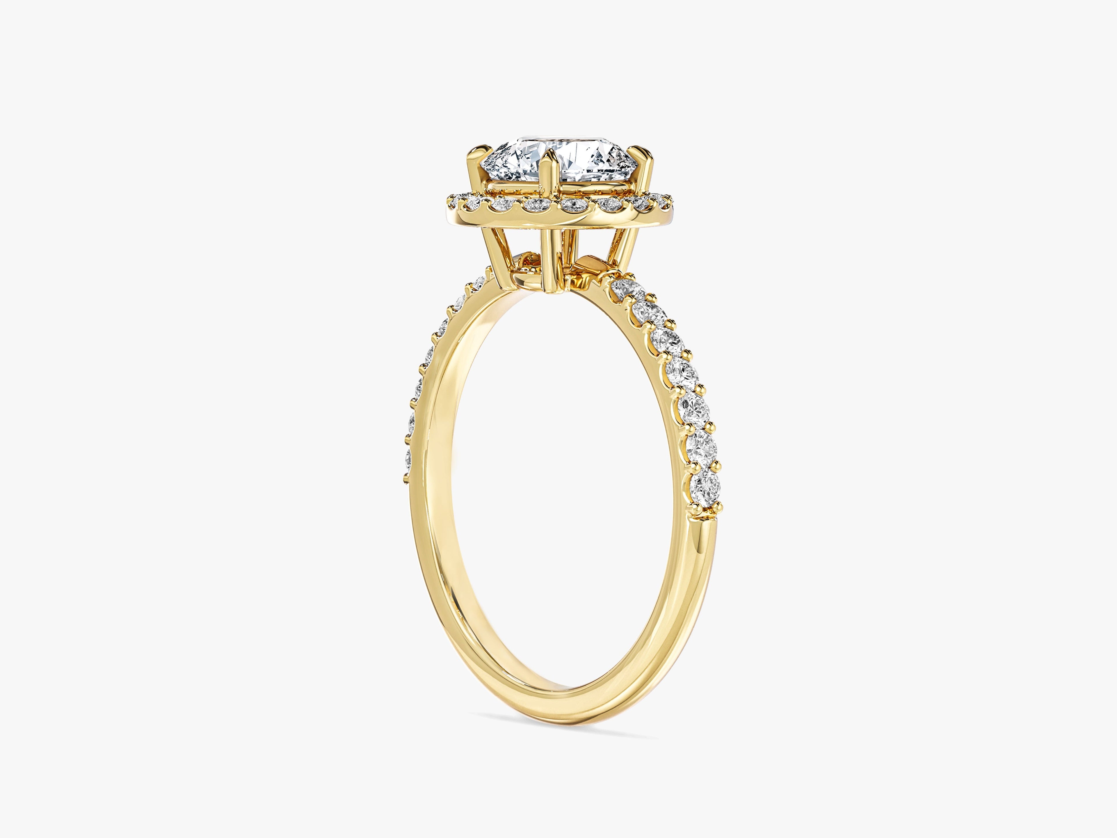 Round Cut Moissanite Round Halo Engagement Ring (1.00 CT)