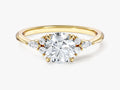 Cluster Accent Round Cut Moissanite Engagement Ring (1.00 CT)