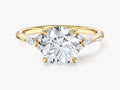Cluster Accent Round Cut Moissanite Engagement Ring (2.00 CT)