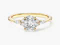 Cluster Accent Oval Cut Moissanite Engagement Ring (1.00 CT)